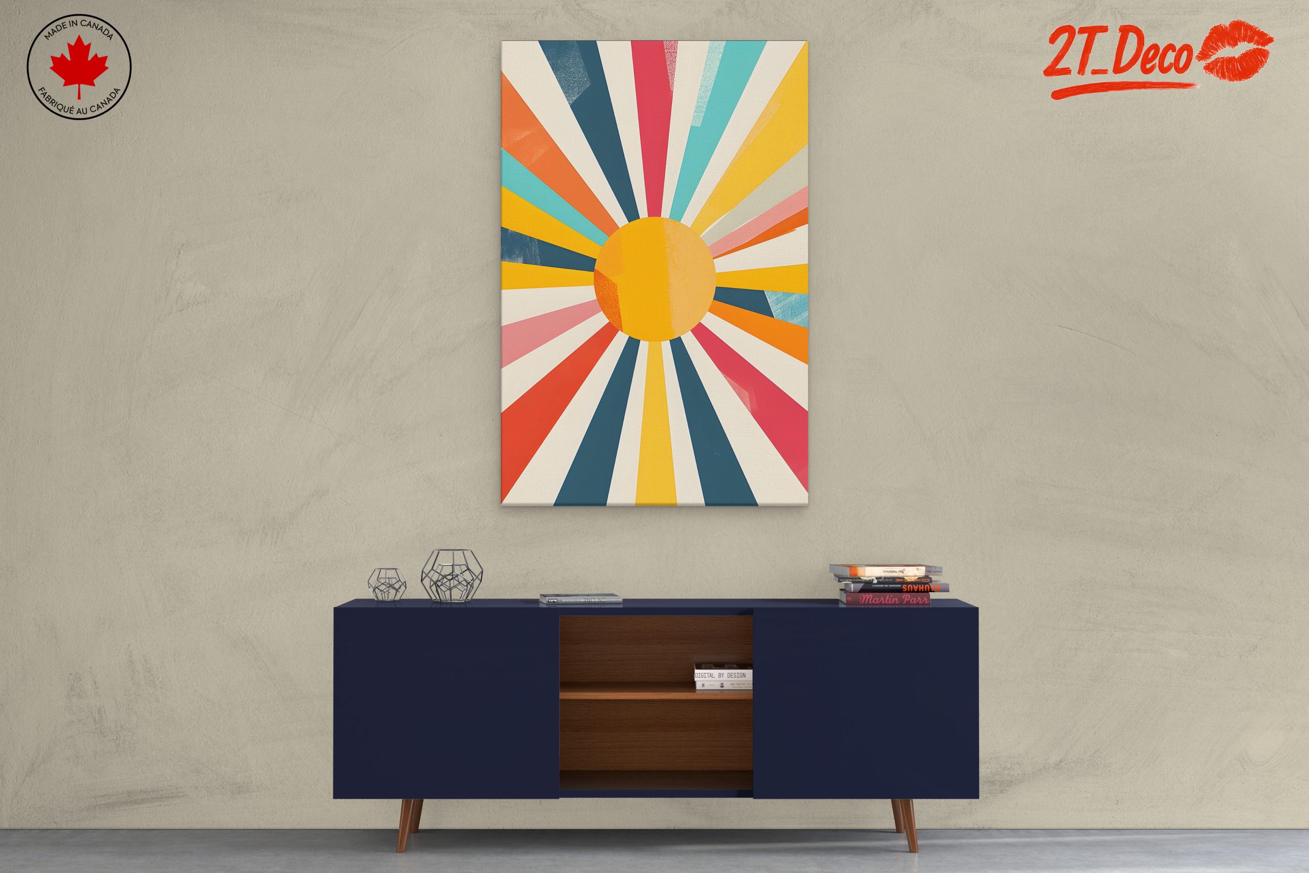 Vibrant Geometric Sun Rays Art - Image 3