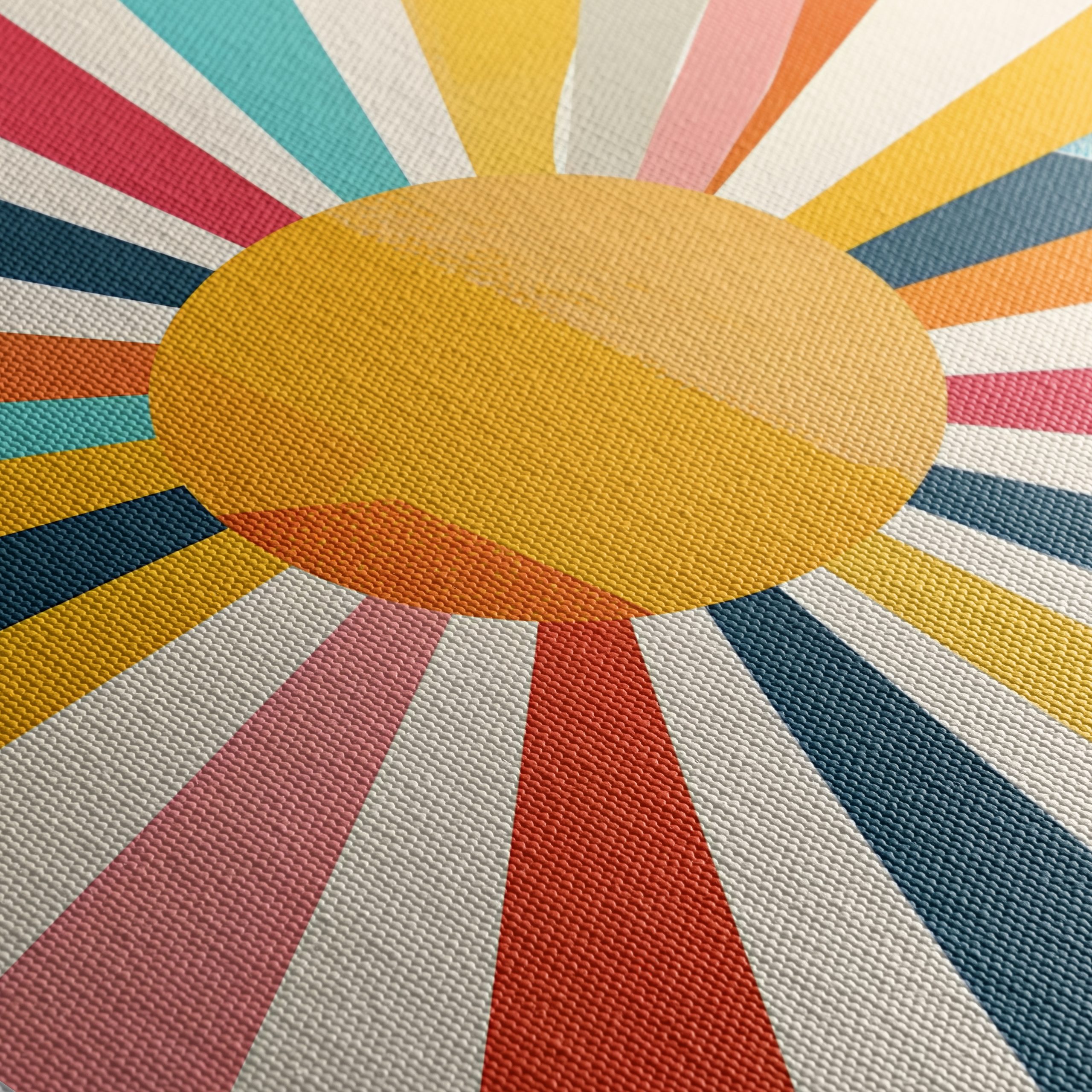 Vibrant Geometric Sun Rays Art - Image 5
