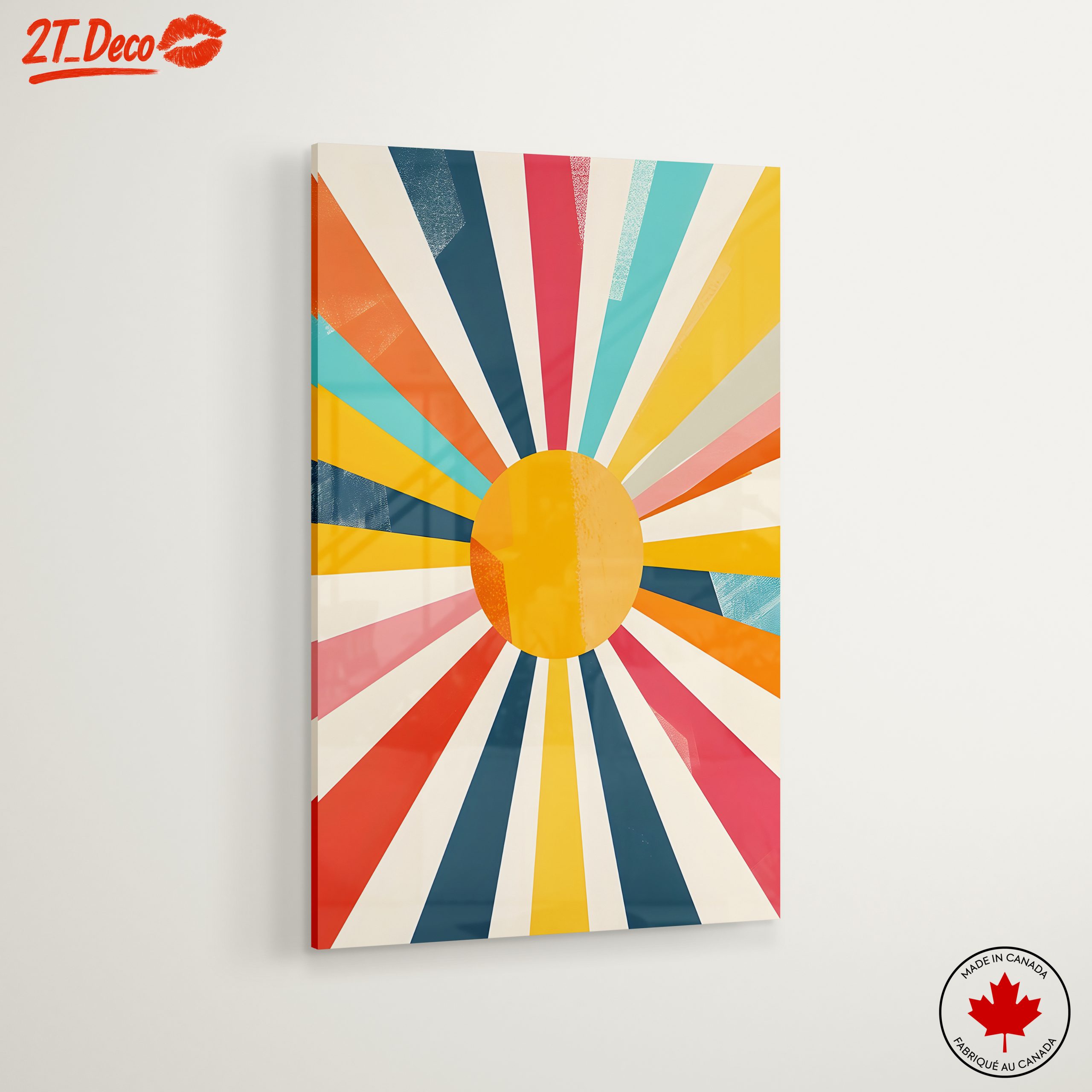 Vibrant Geometric Sun Rays Art - Image 6