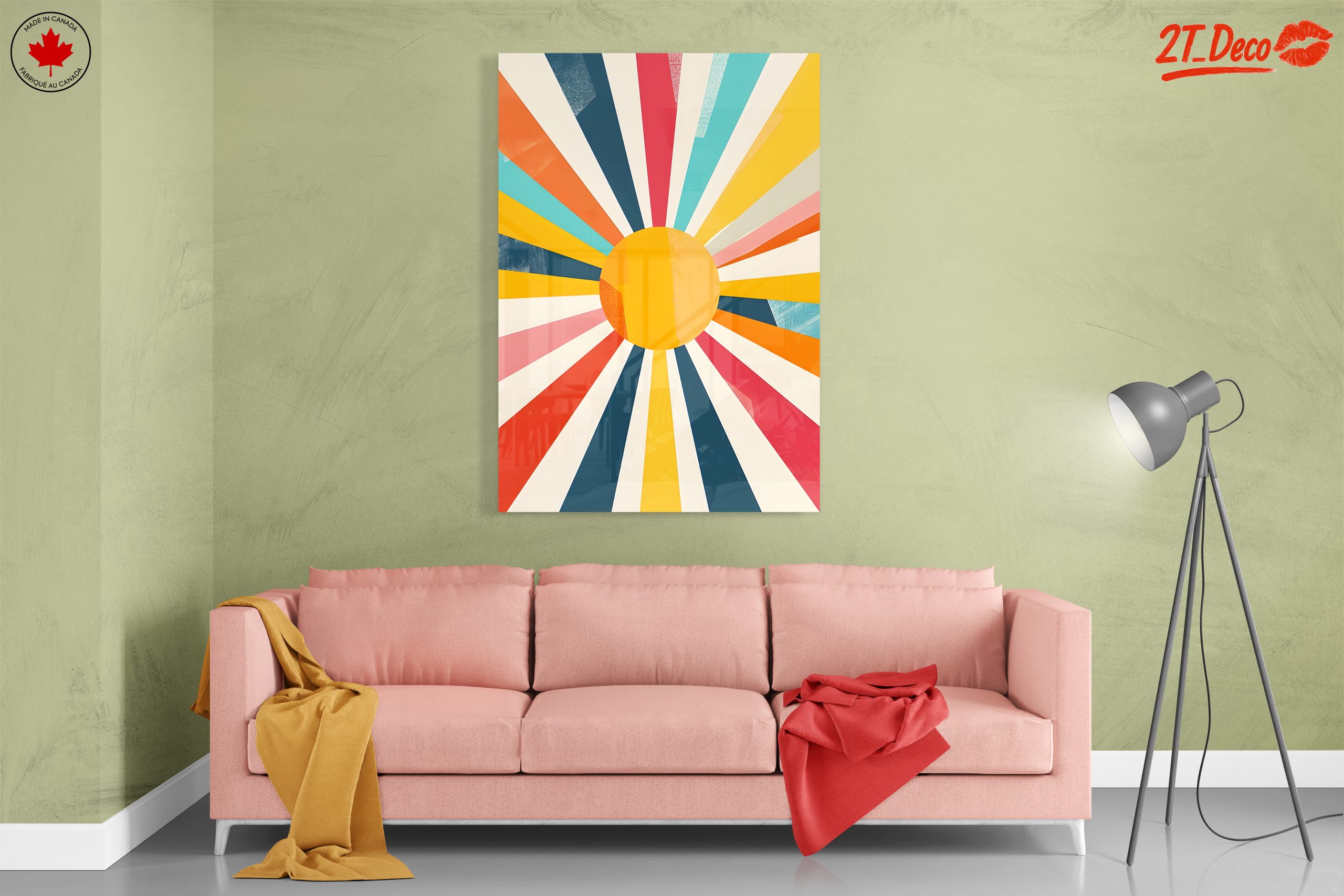 Vibrant Geometric Sun Rays Art - Image 7