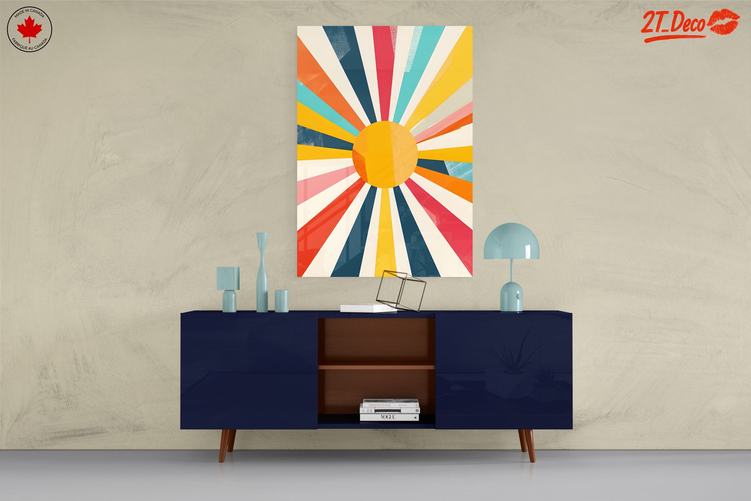 Vibrant Geometric Sun Rays Art - Image 8