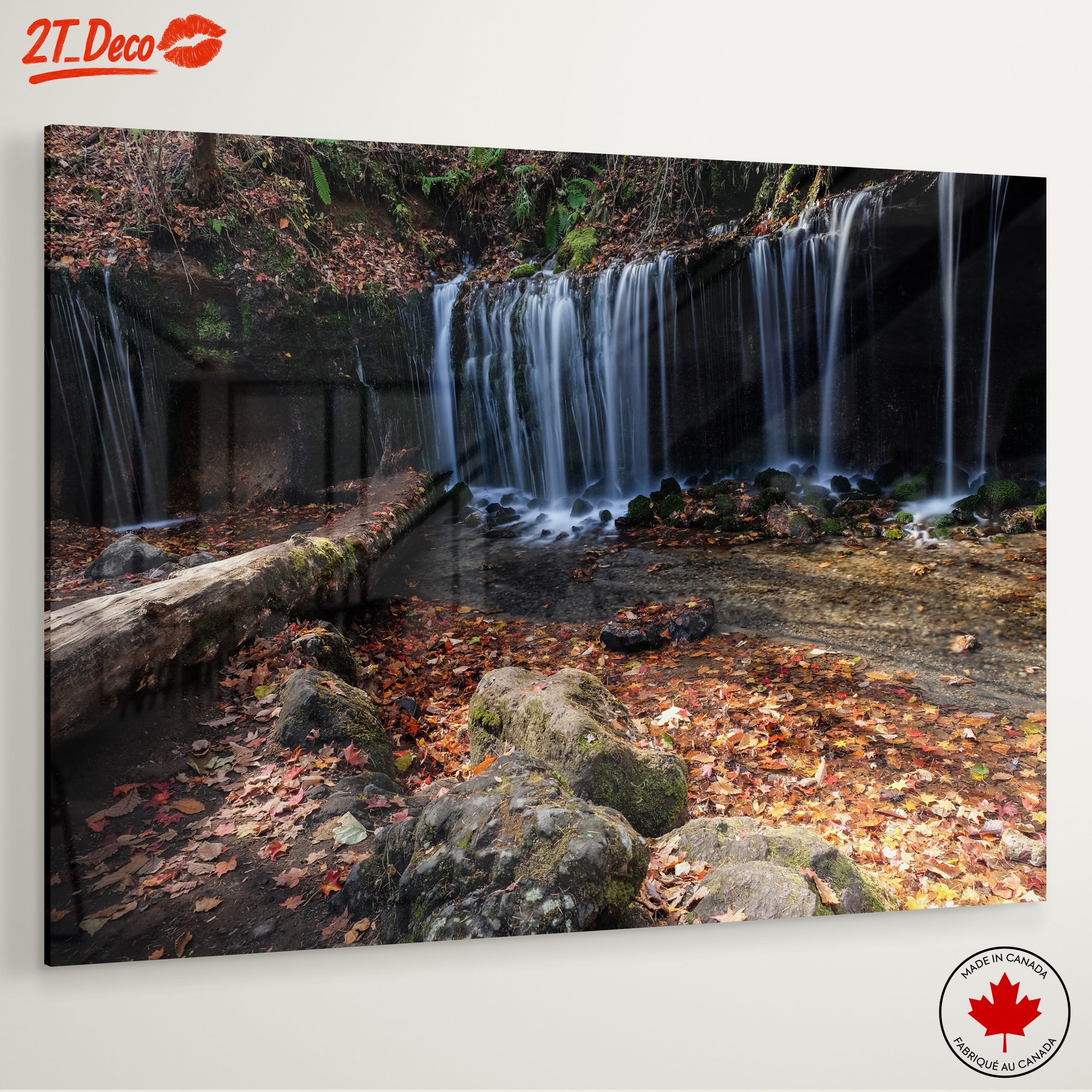 Tranquil Waterfall Amidst Autumn Foliage - Image 6