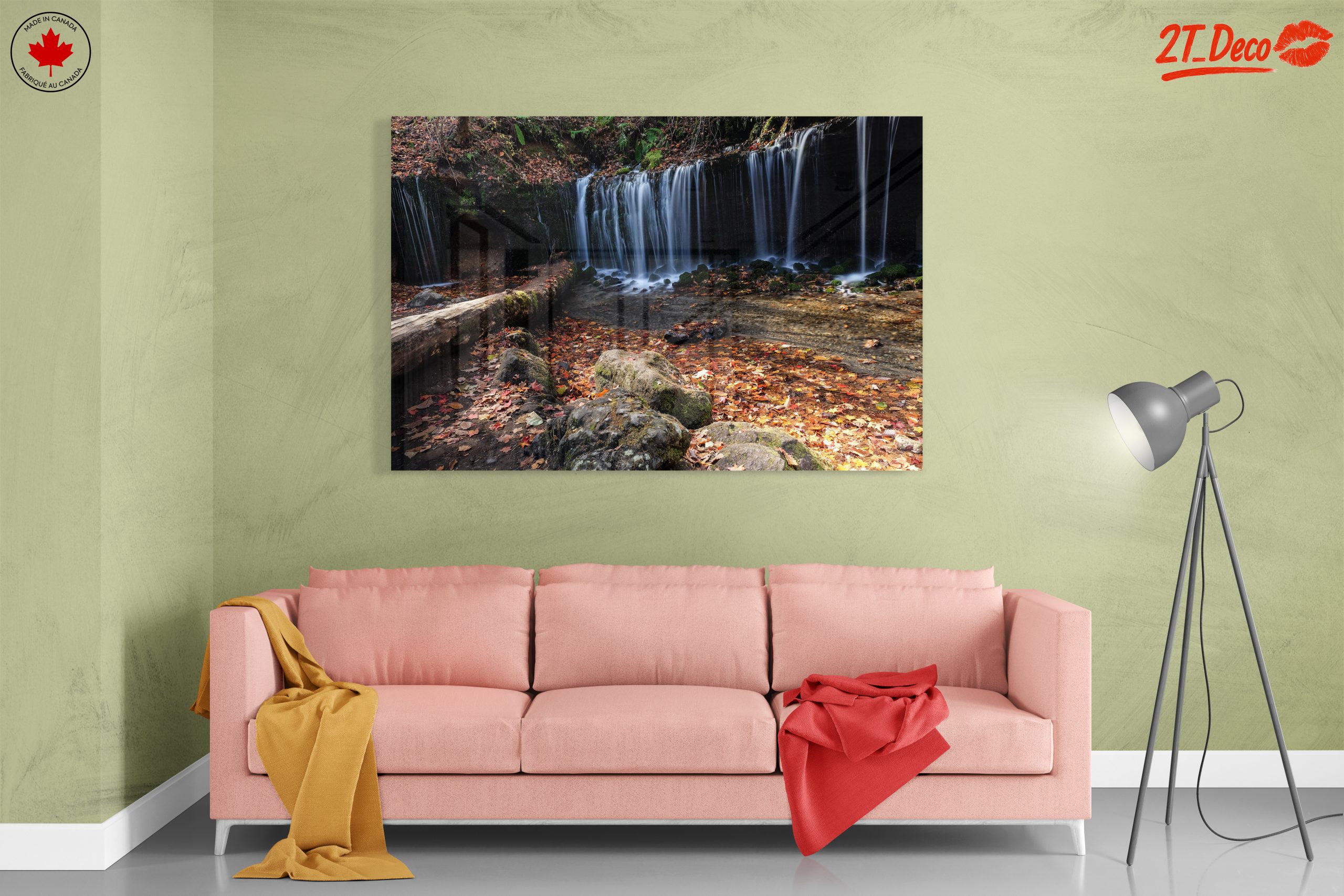 Tranquil Waterfall Amidst Autumn Foliage - Image 7