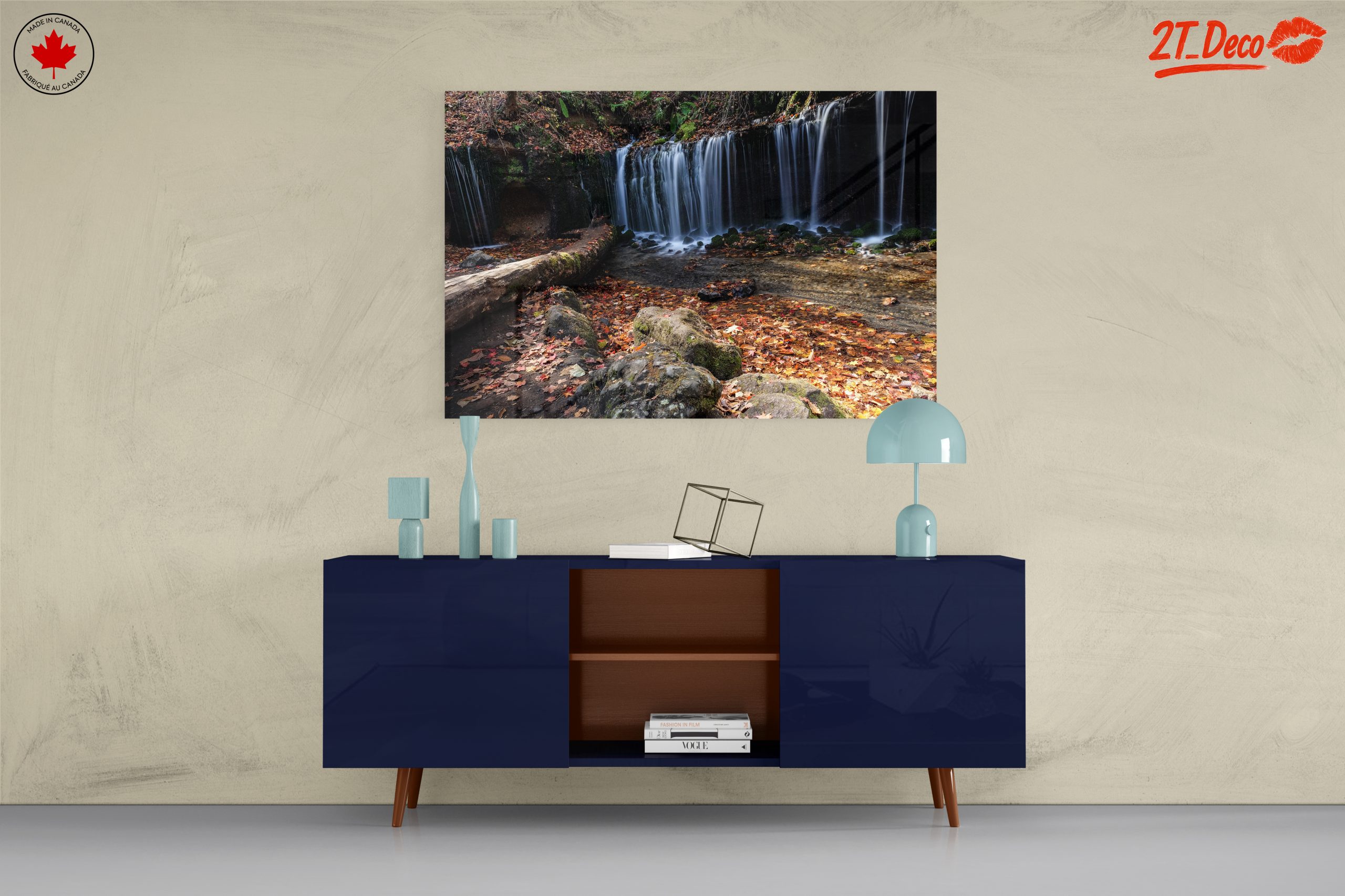 Tranquil Waterfall Amidst Autumn Foliage - Image 8
