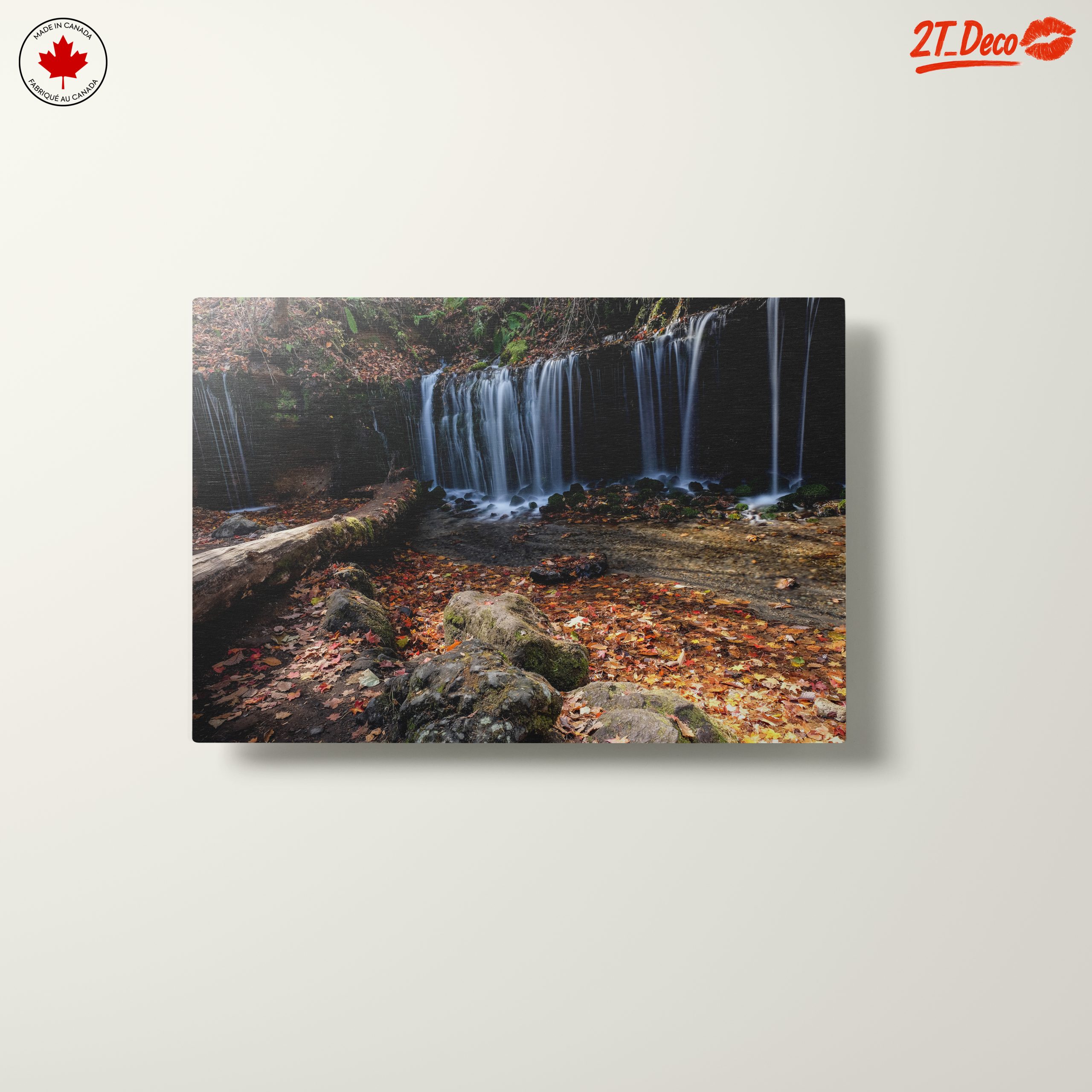 Tranquil Waterfall Amidst Autumn Foliage - Image 10