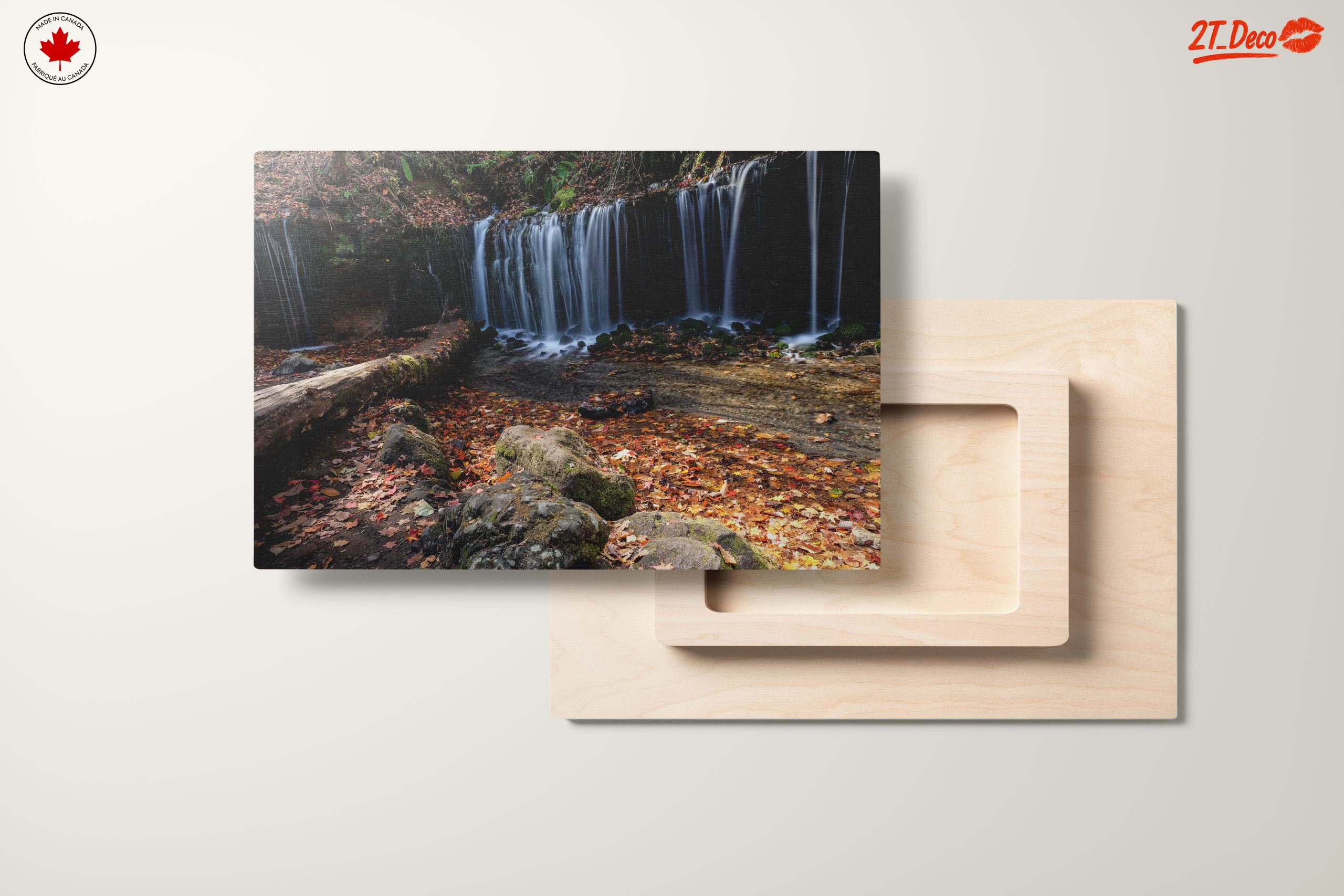 Tranquil Waterfall Amidst Autumn Foliage - Image 11
