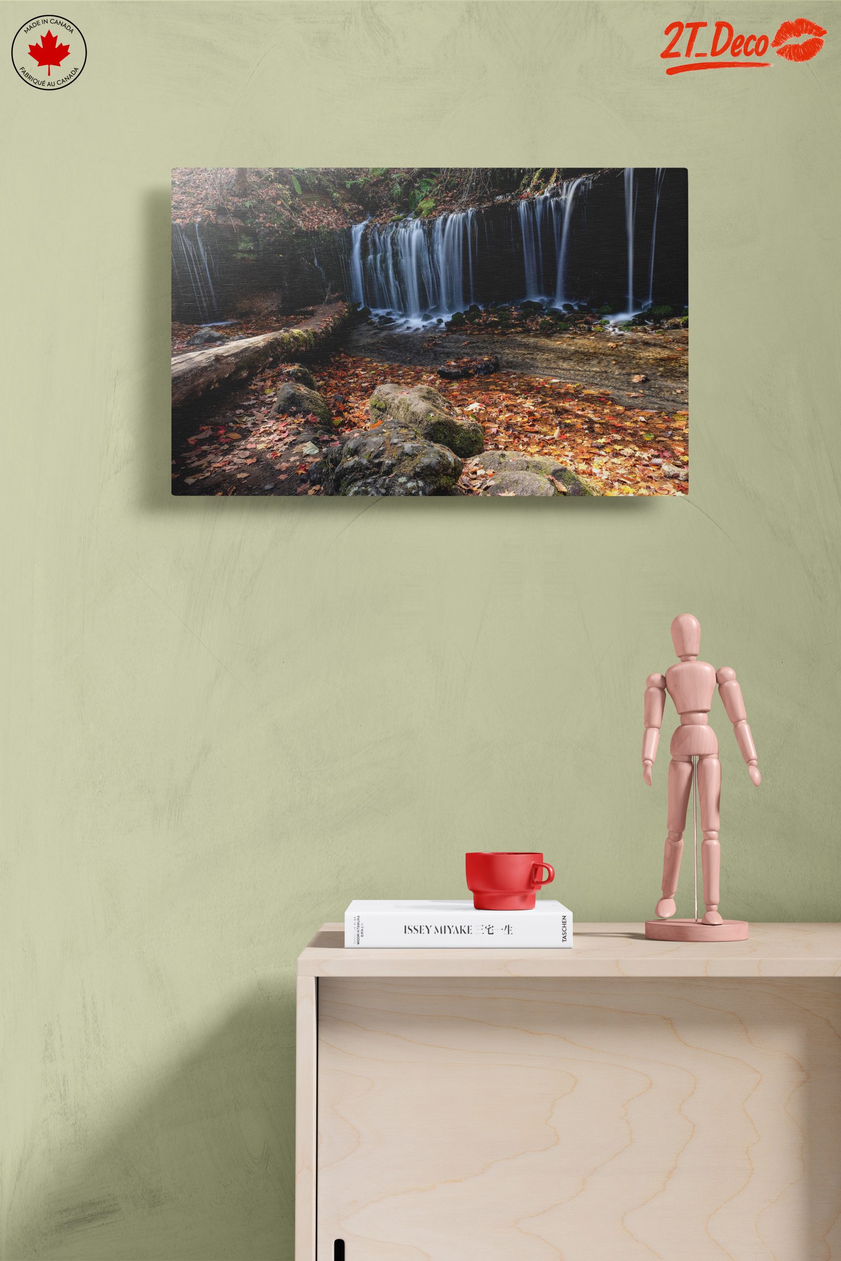 Tranquil Waterfall Amidst Autumn Foliage - Image 14