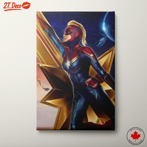Captain Marvel Wall Art Featuring Heroic Pose