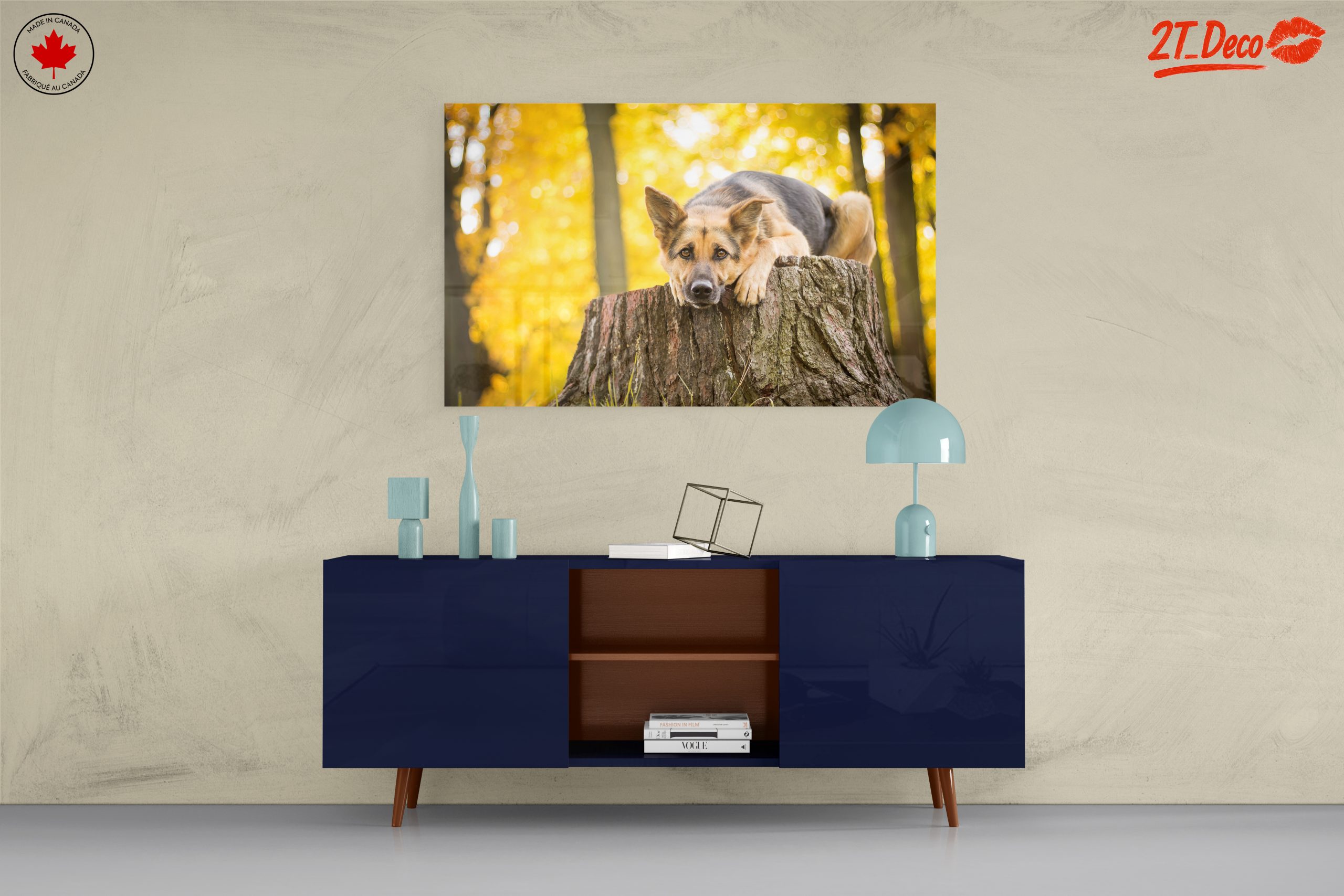 Loyal Dog Resting on Tree Stump - Image 8