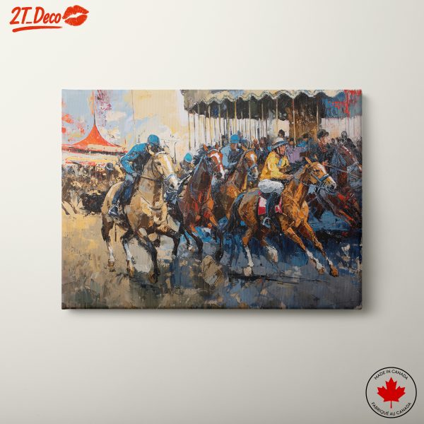 Dynamic Horse Race Scene Art