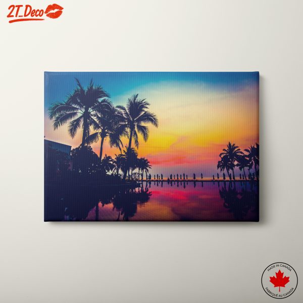 Tropical Beach Sunset with Palm Trees 2