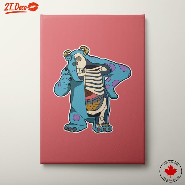Whimsical Cartoon Character in Skeleton Costume