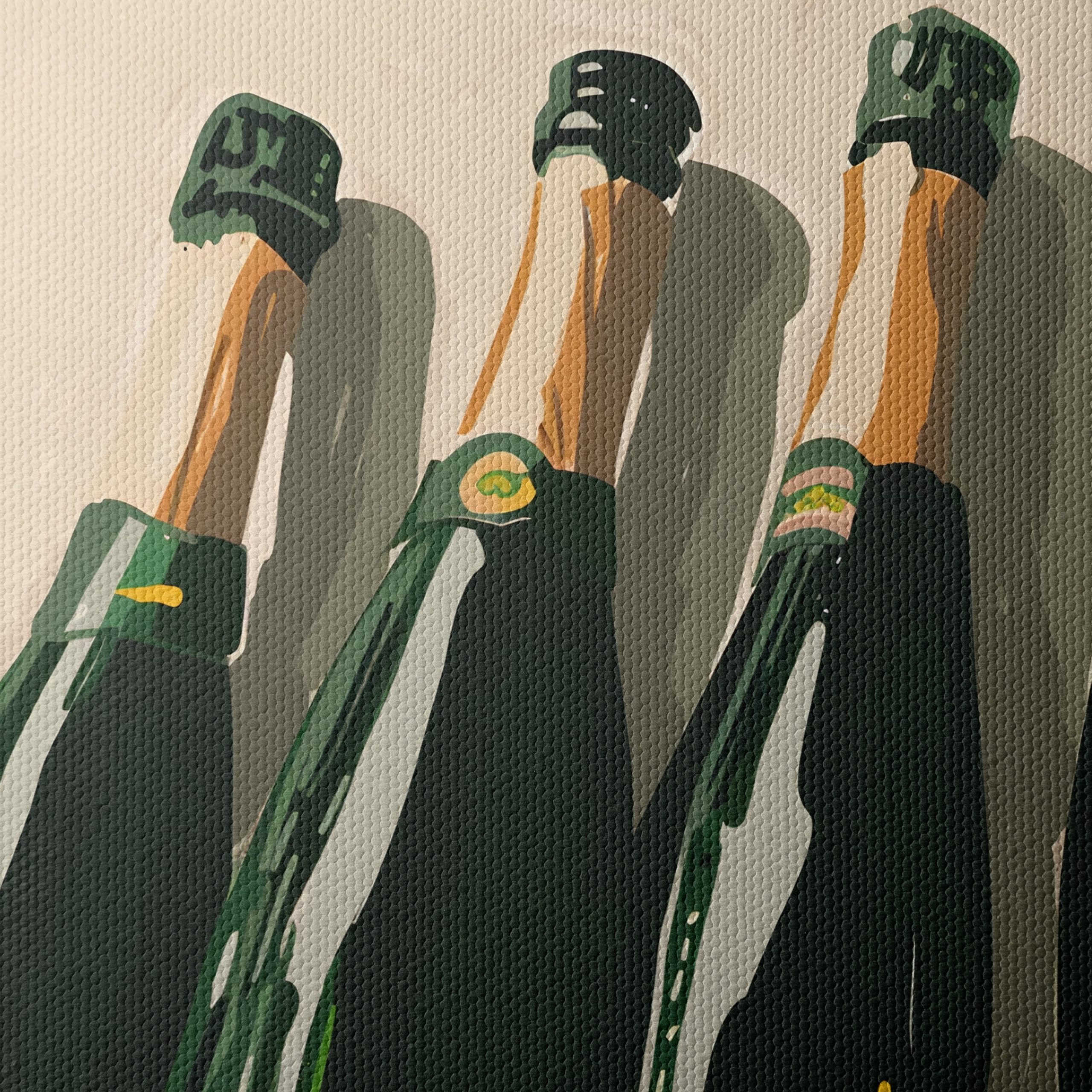 Elegant Champagne Bottles Wall Art - Image 4