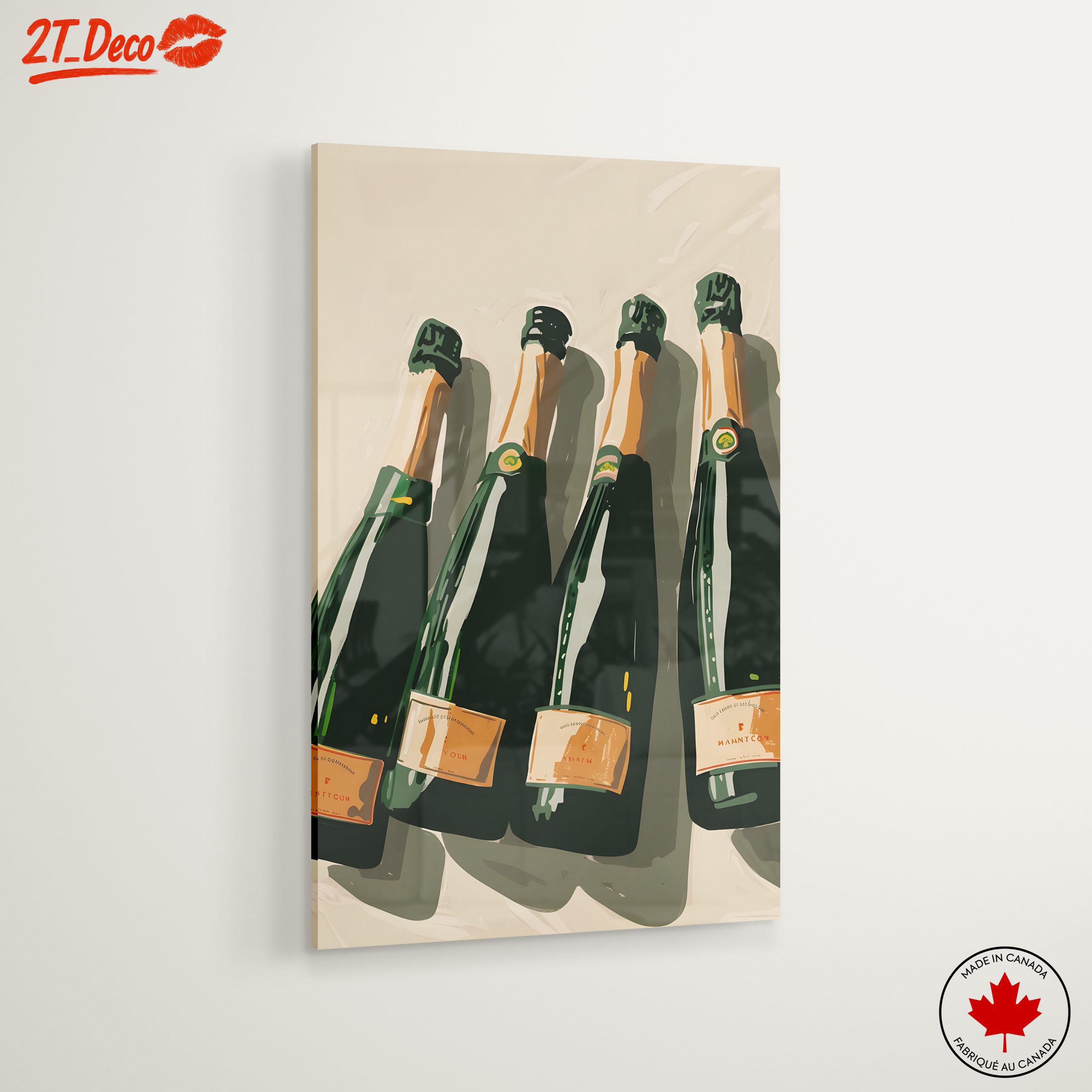 Elegant Champagne Bottles Wall Art - Image 6