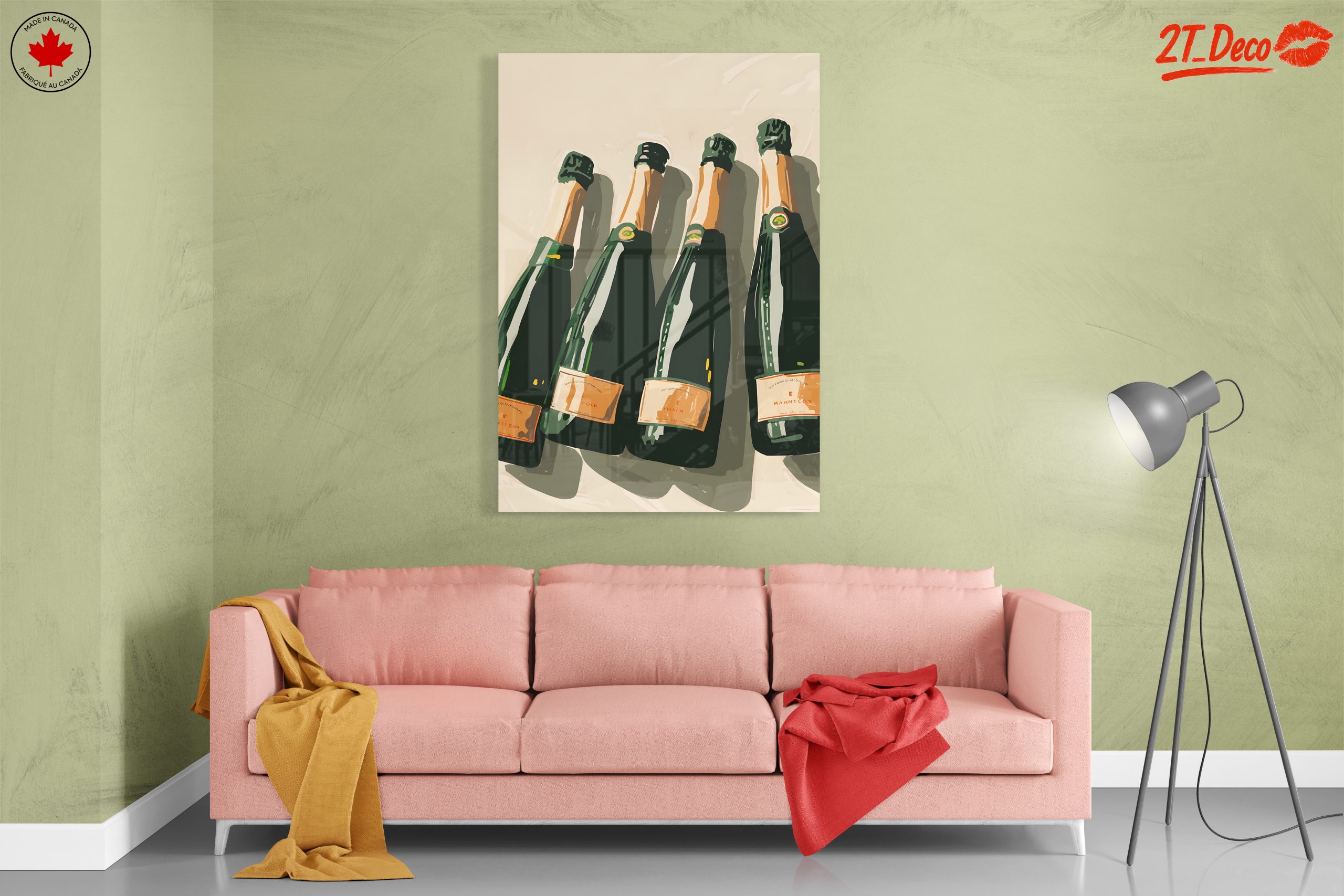 Elegant Champagne Bottles Wall Art - Image 7