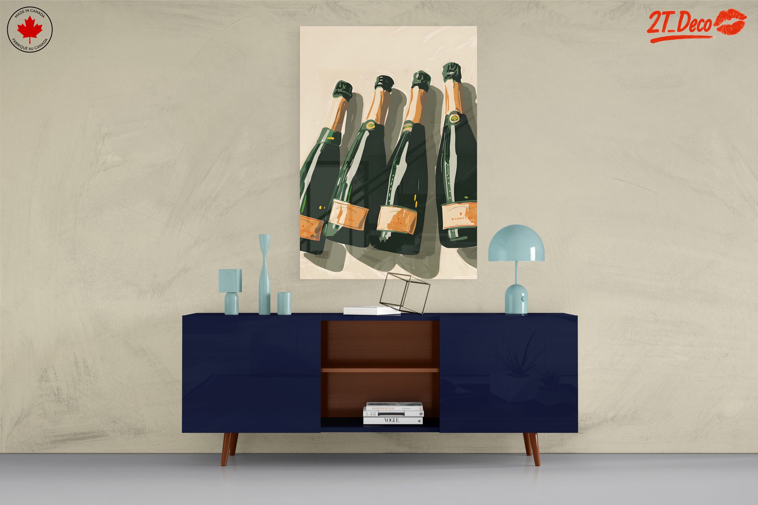 Elegant Champagne Bottles Wall Art - Image 8