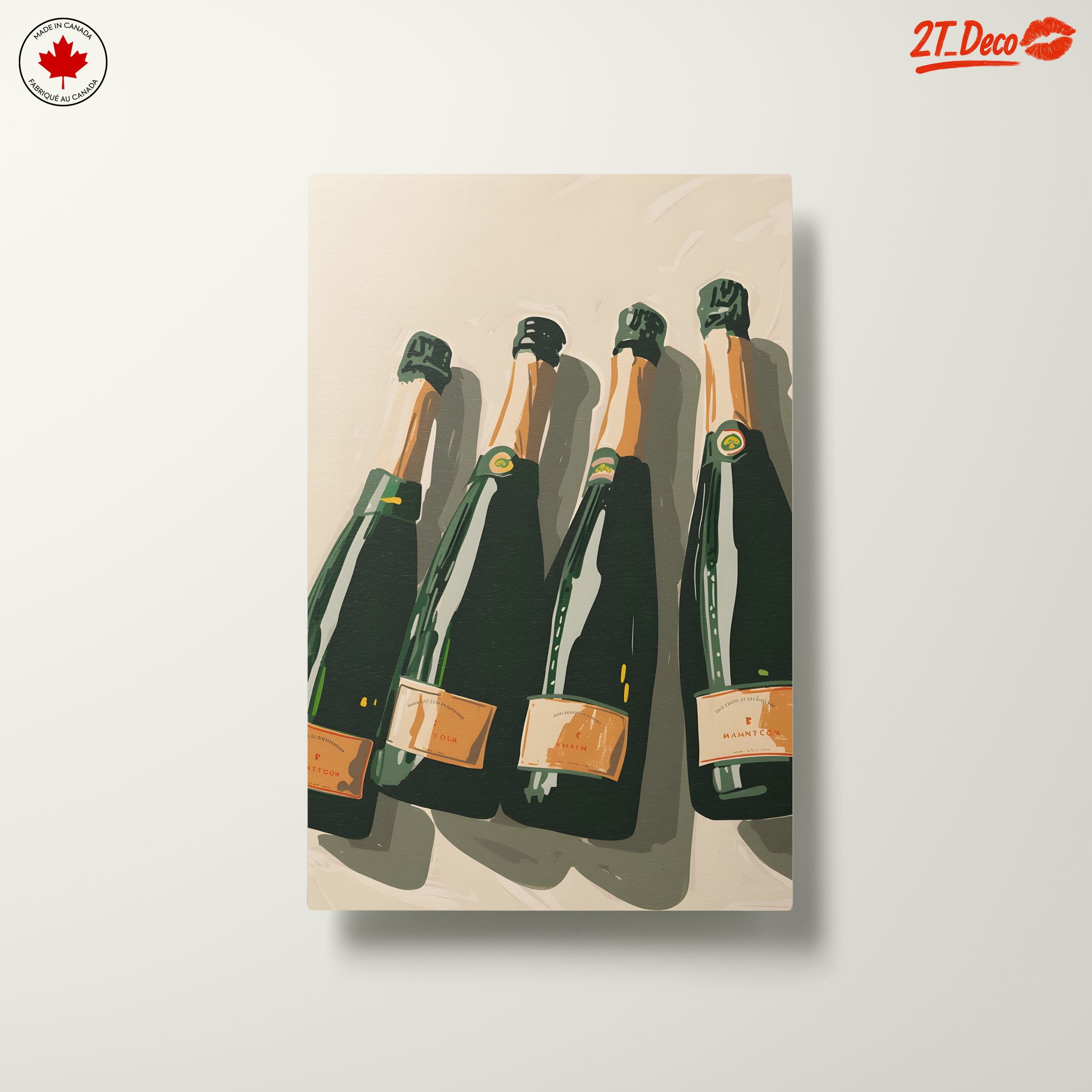 Elegant Champagne Bottles Wall Art - Image 10