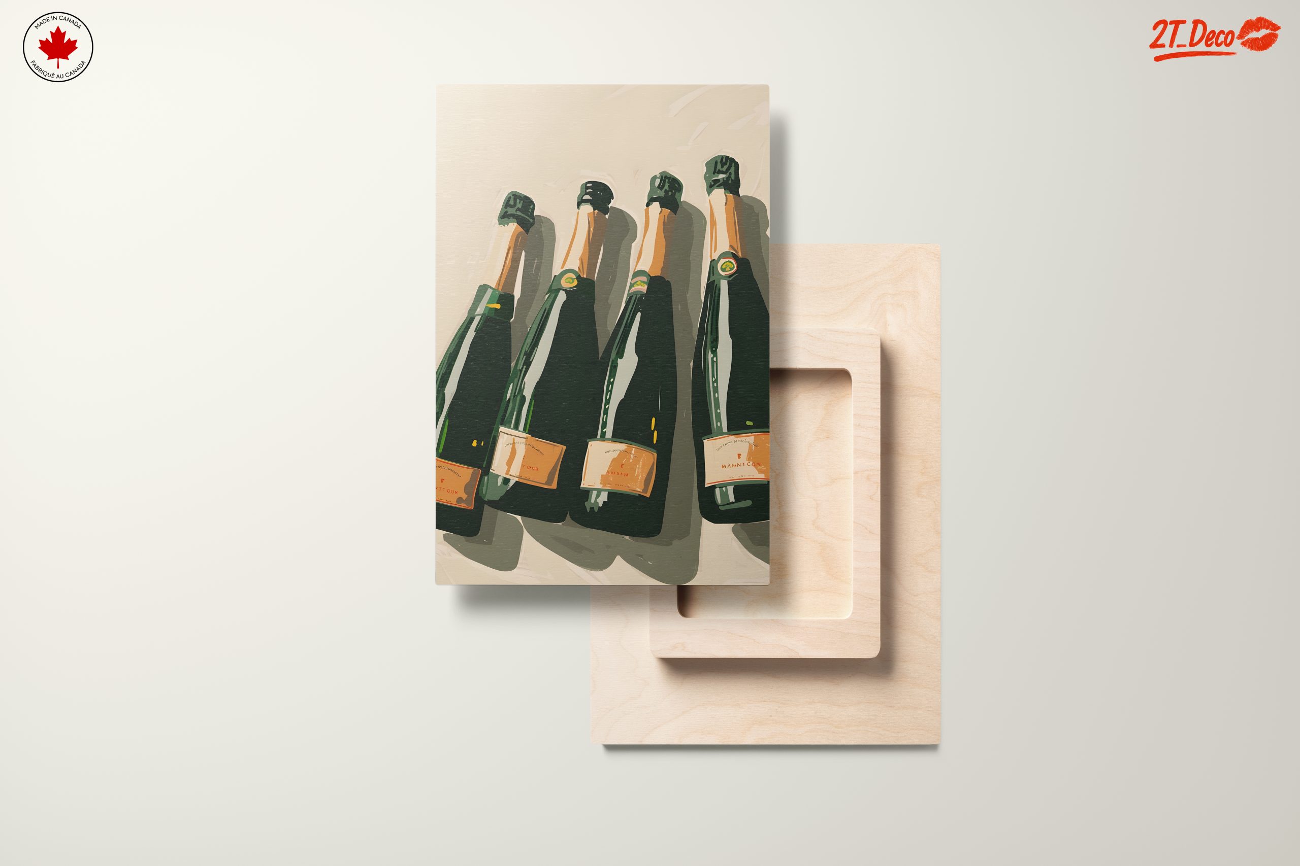 Elegant Champagne Bottles Wall Art - Image 11