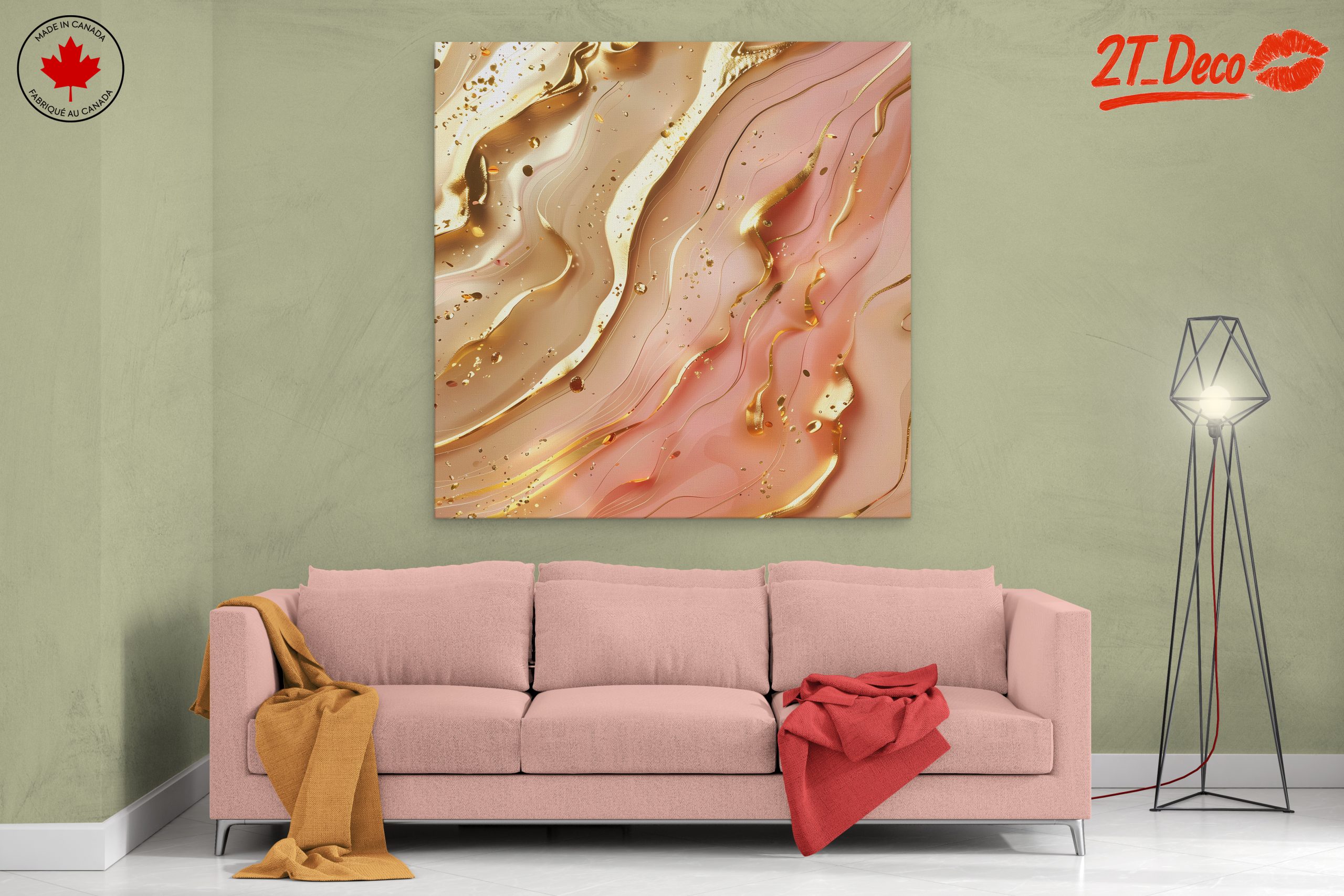 Elegant Gold Swirls Abstract Art - Image 2