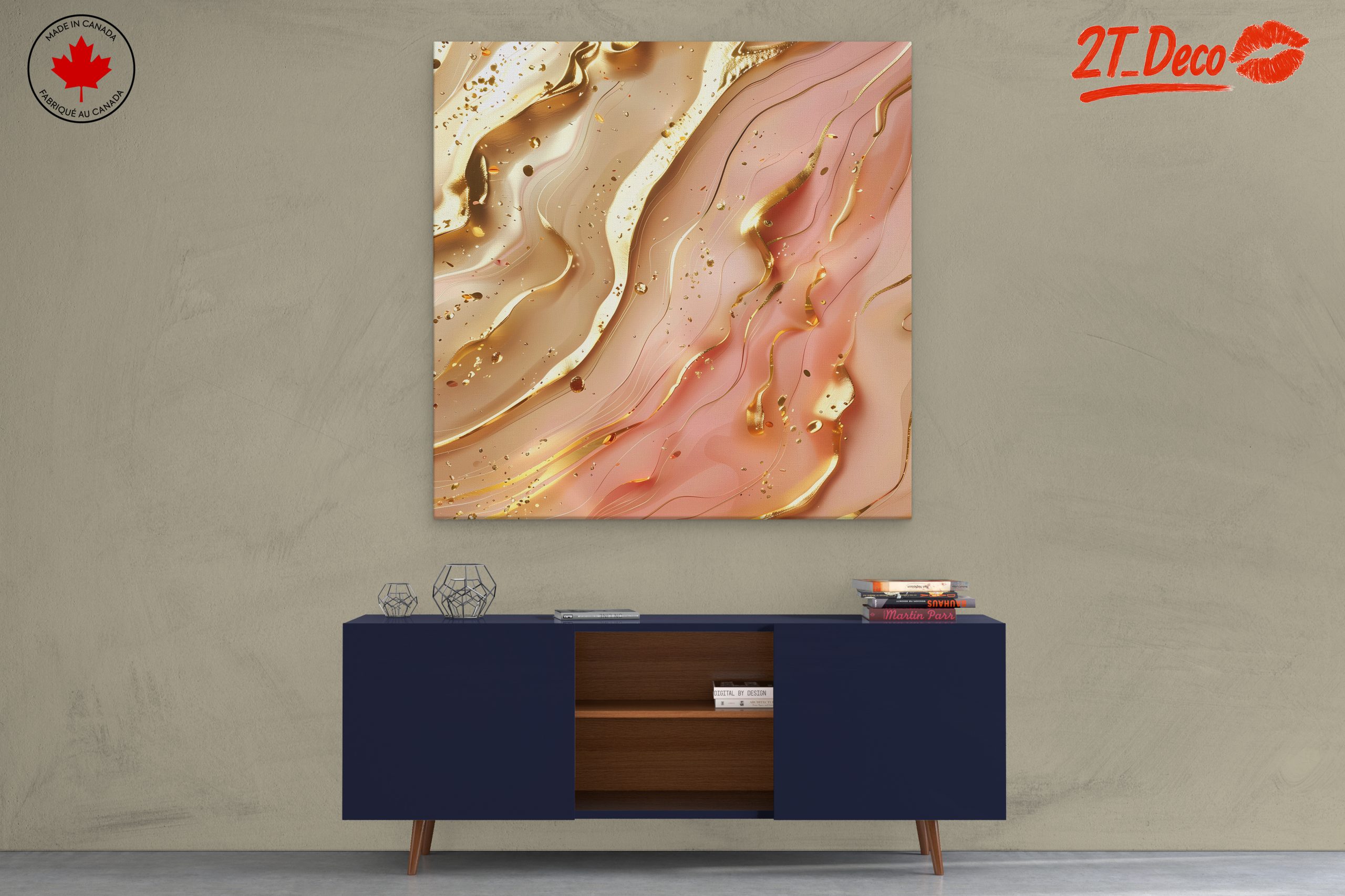Elegant Gold Swirls Abstract Art - Image 3