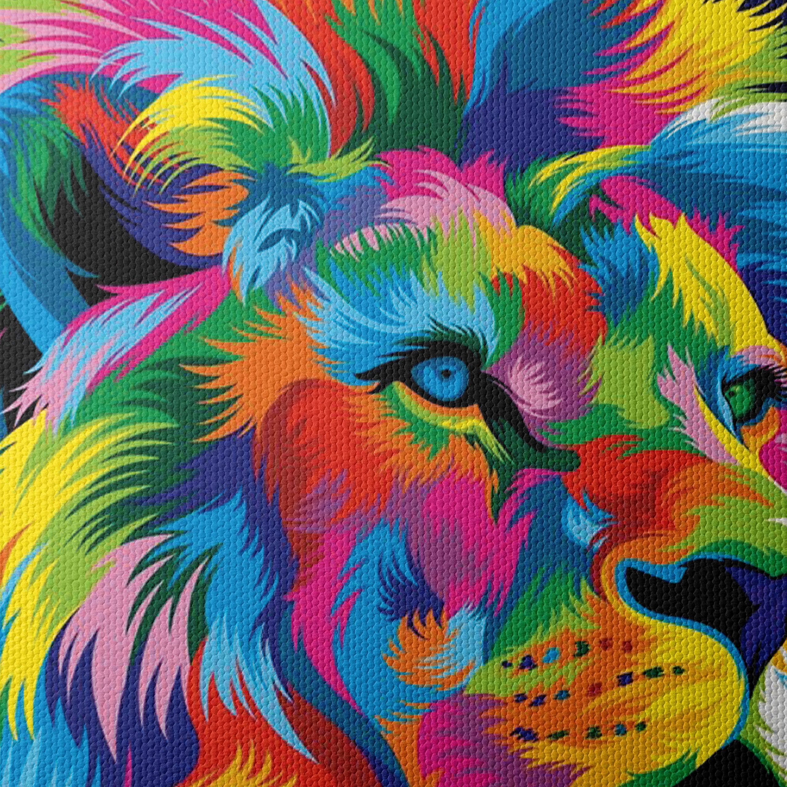 Vibrant Colorful Lion Portrait Artwork - Image 4