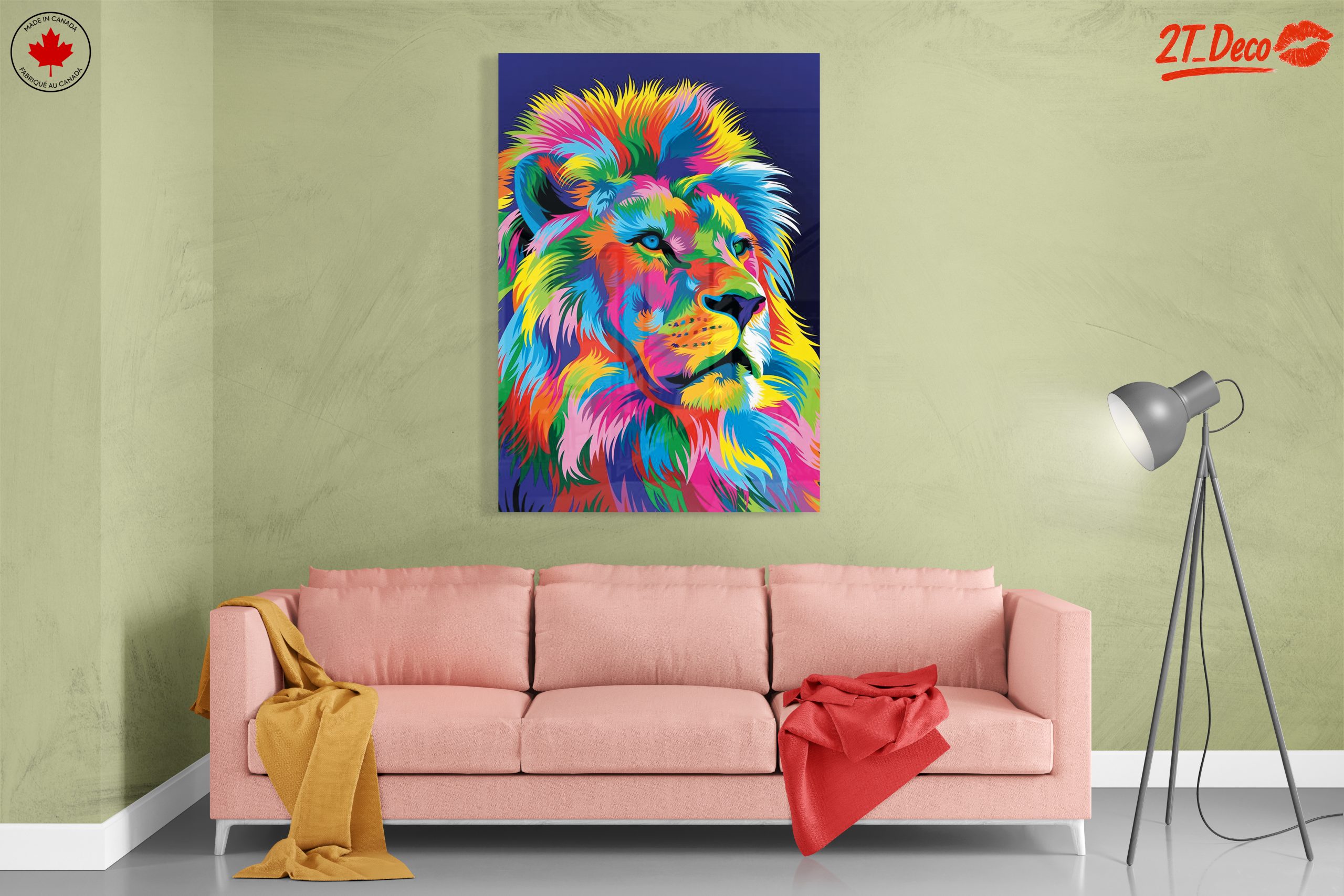 Vibrant Colorful Lion Portrait Artwork - Image 7