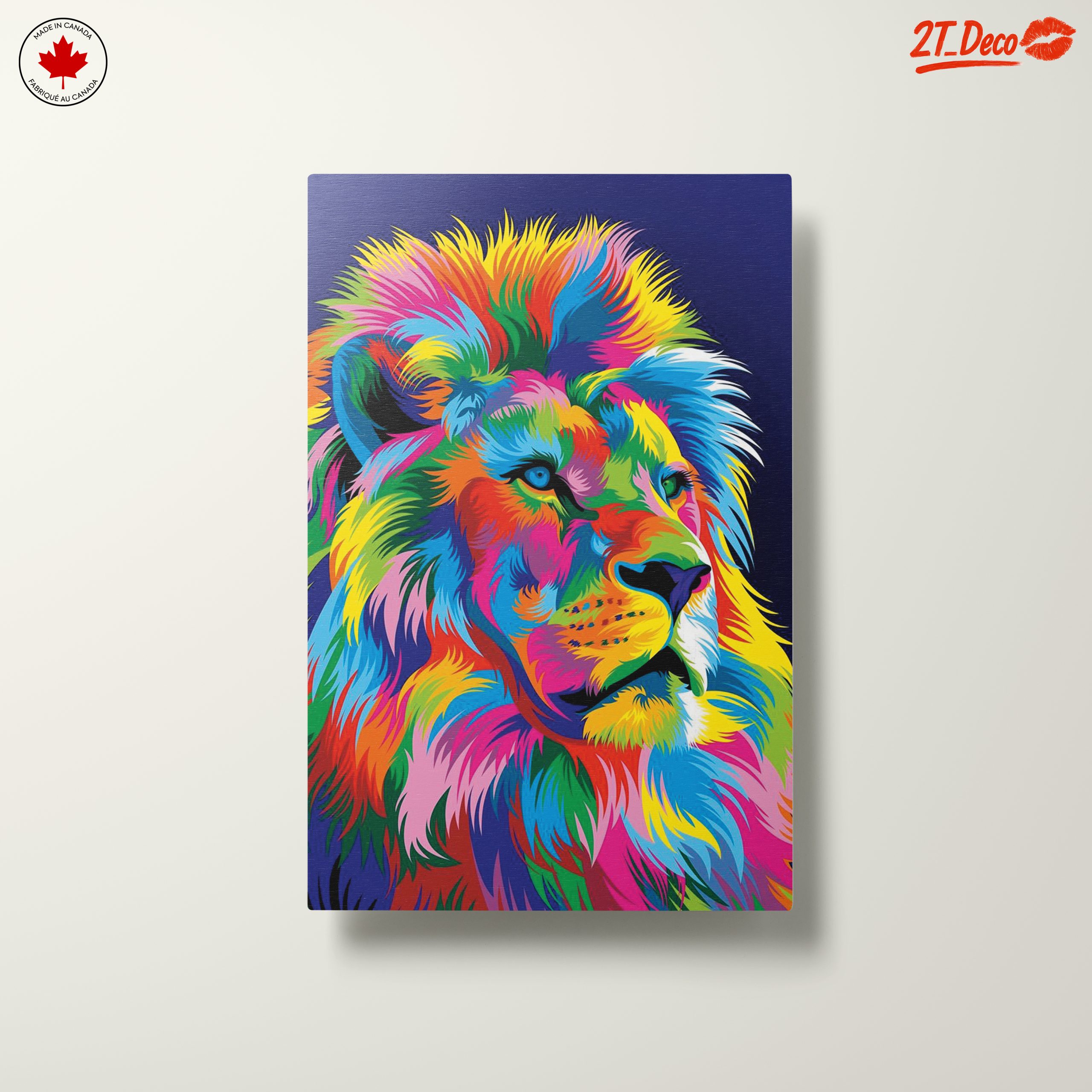 Vibrant Colorful Lion Portrait Artwork - Image 10