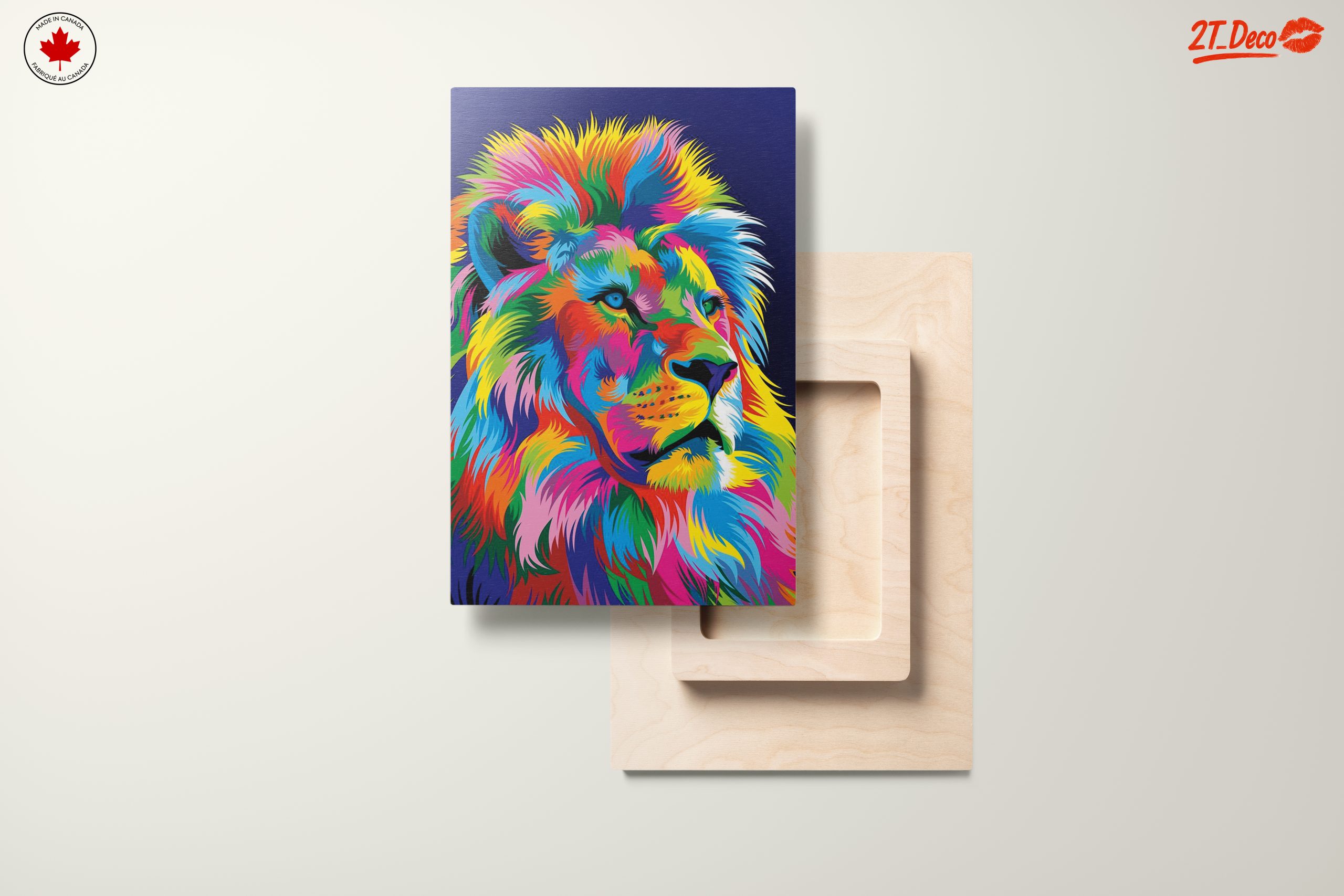 Vibrant Colorful Lion Portrait Artwork - Image 11