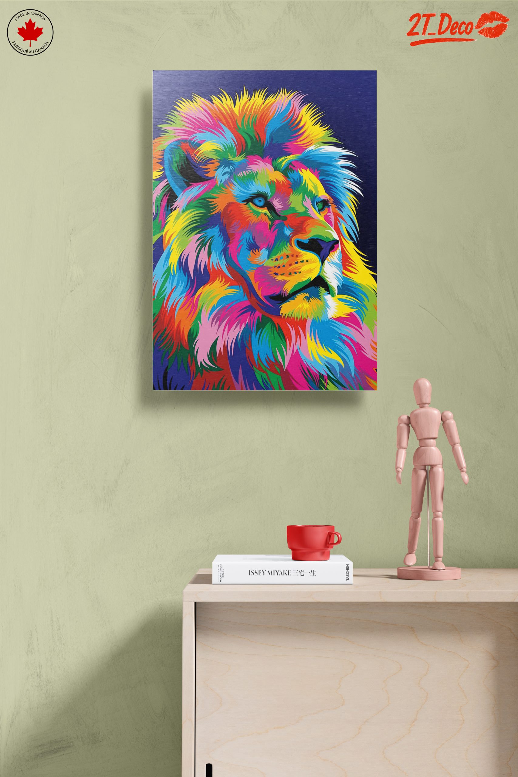 Vibrant Colorful Lion Portrait Artwork - Image 14