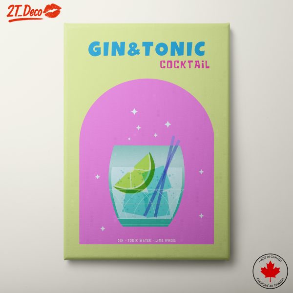 Stylized Gin and Tonic Cocktail Art