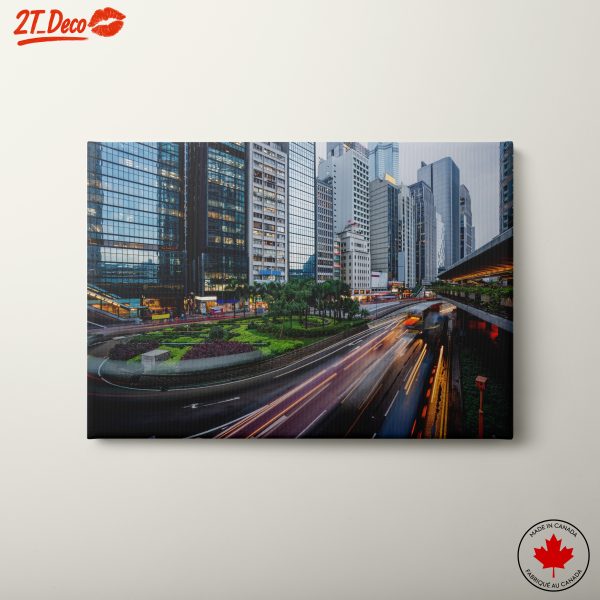 Dynamic Urban Cityscape at Dusk