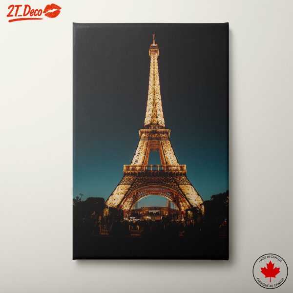 Eiffel Tower Illuminated at Night