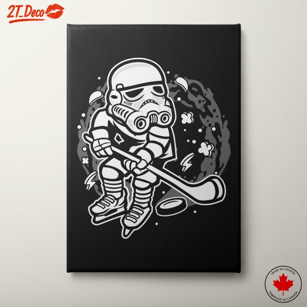 Cute Character Playing Hockey in Space