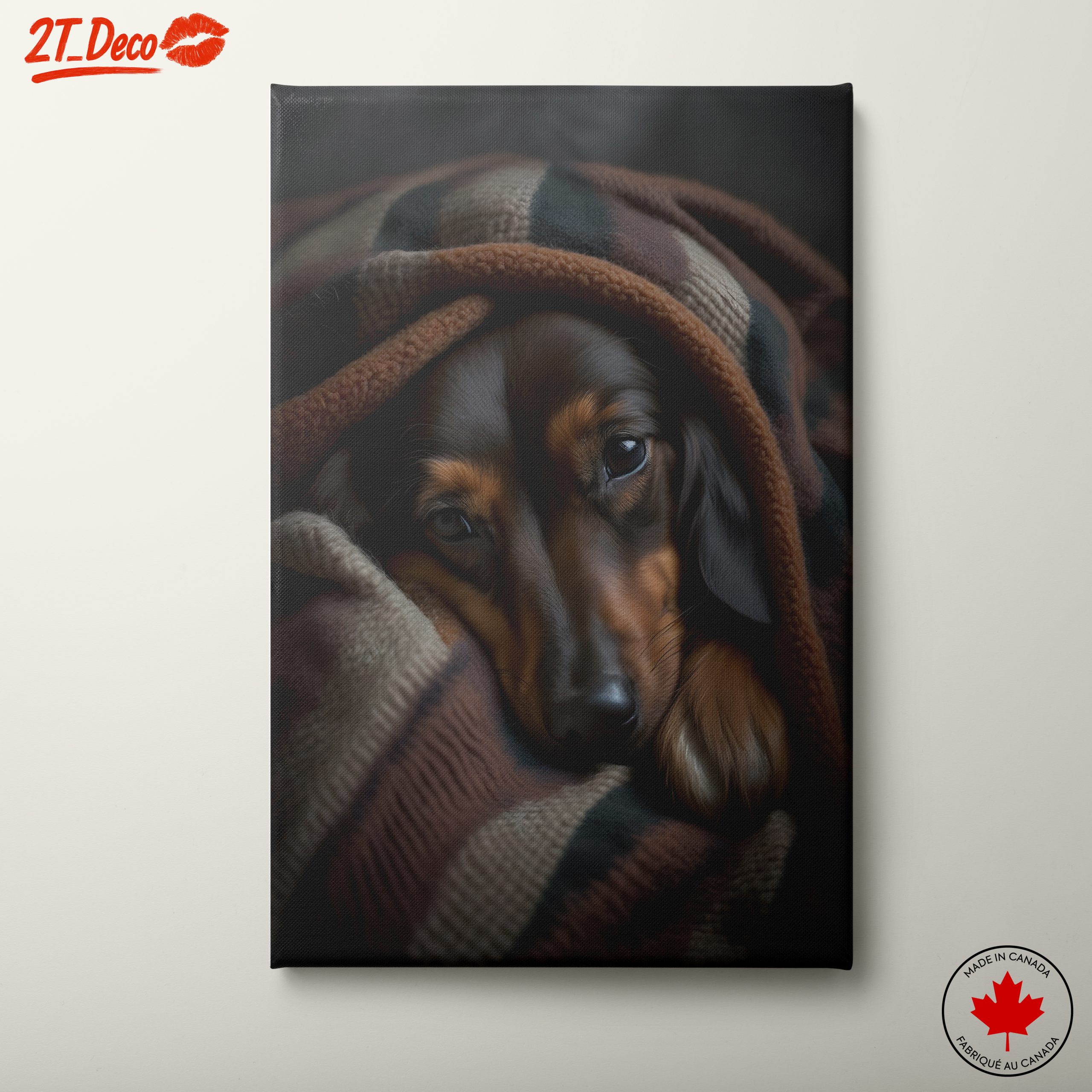 Cozy Dog Wrapped in a Blanket