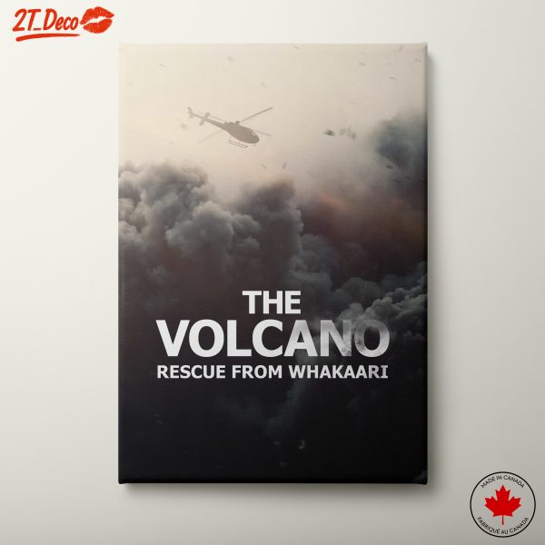 Volcanic Landscape with Helicopter Rescue