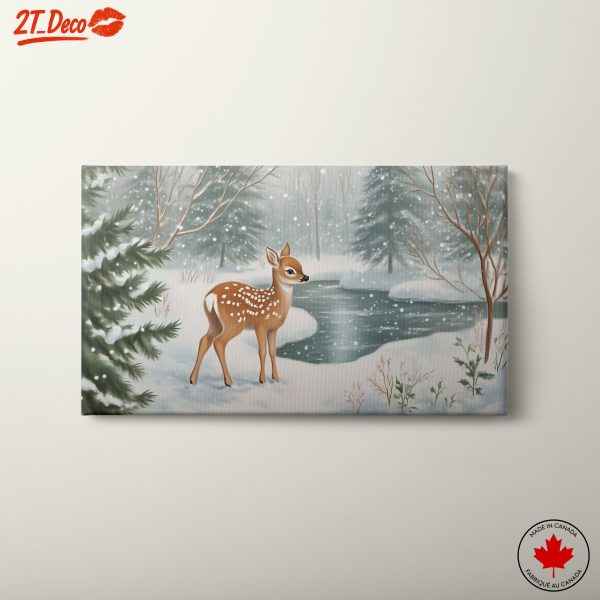 Winter Deer in Serene Landscape