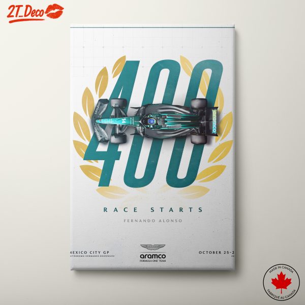 Fernando Alonso 400 Race Starts Artwork