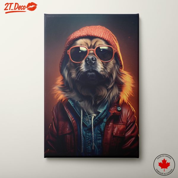 Stylized Dog Portrait with Glasses