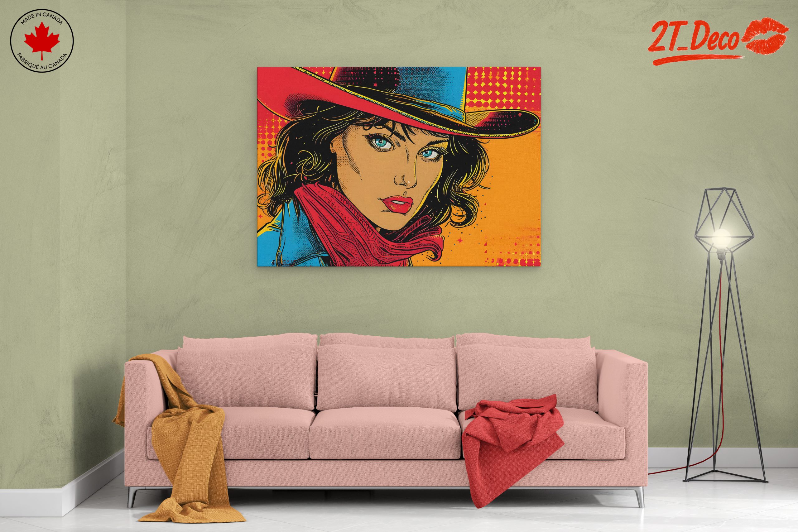 Vibrant Pop Art Cowgirl Illustration - Image 2