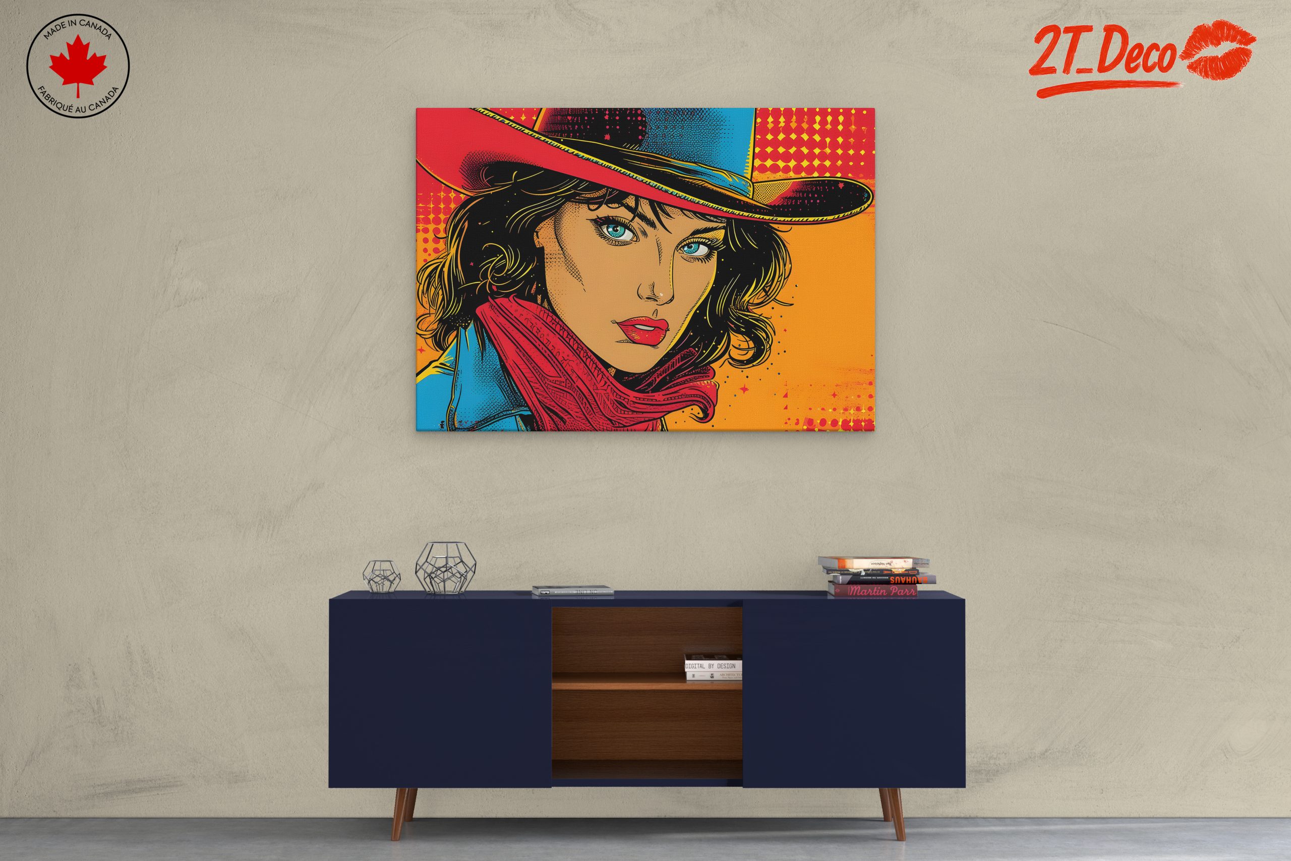 Vibrant Pop Art Cowgirl Illustration - Image 3