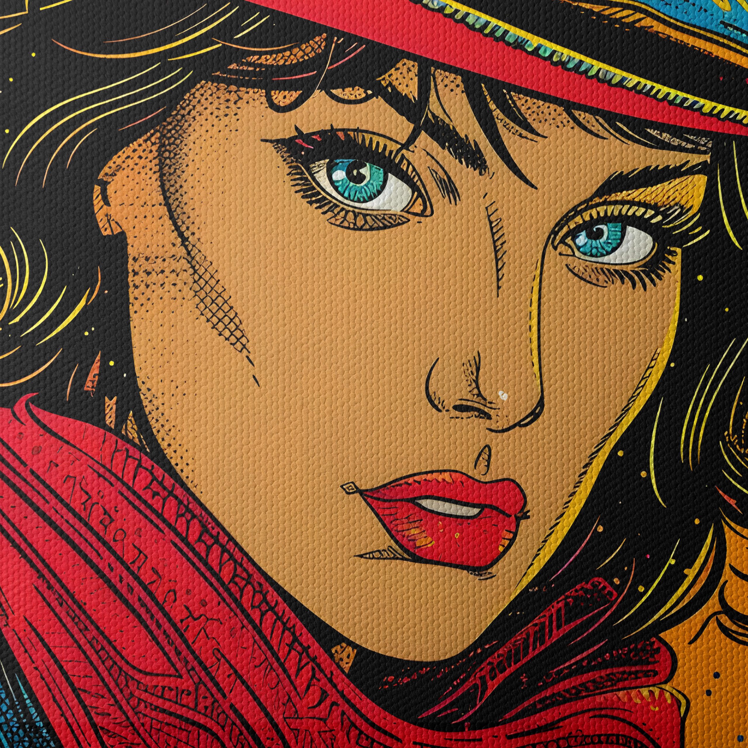 Vibrant Pop Art Cowgirl Illustration - Image 4