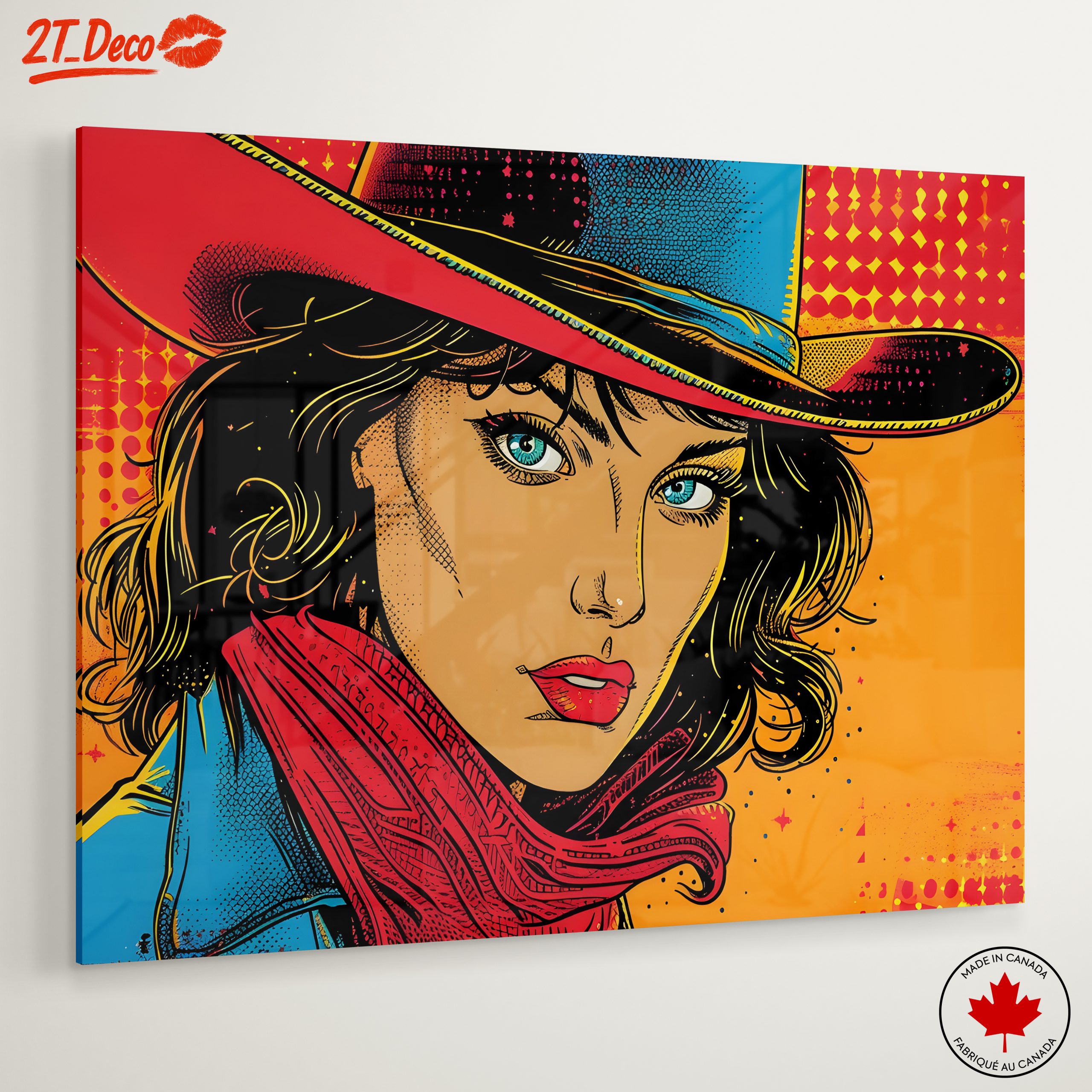 Vibrant Pop Art Cowgirl Illustration - Image 6