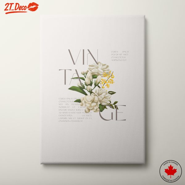 Vintage Floral Art Design with Elegant Flowers