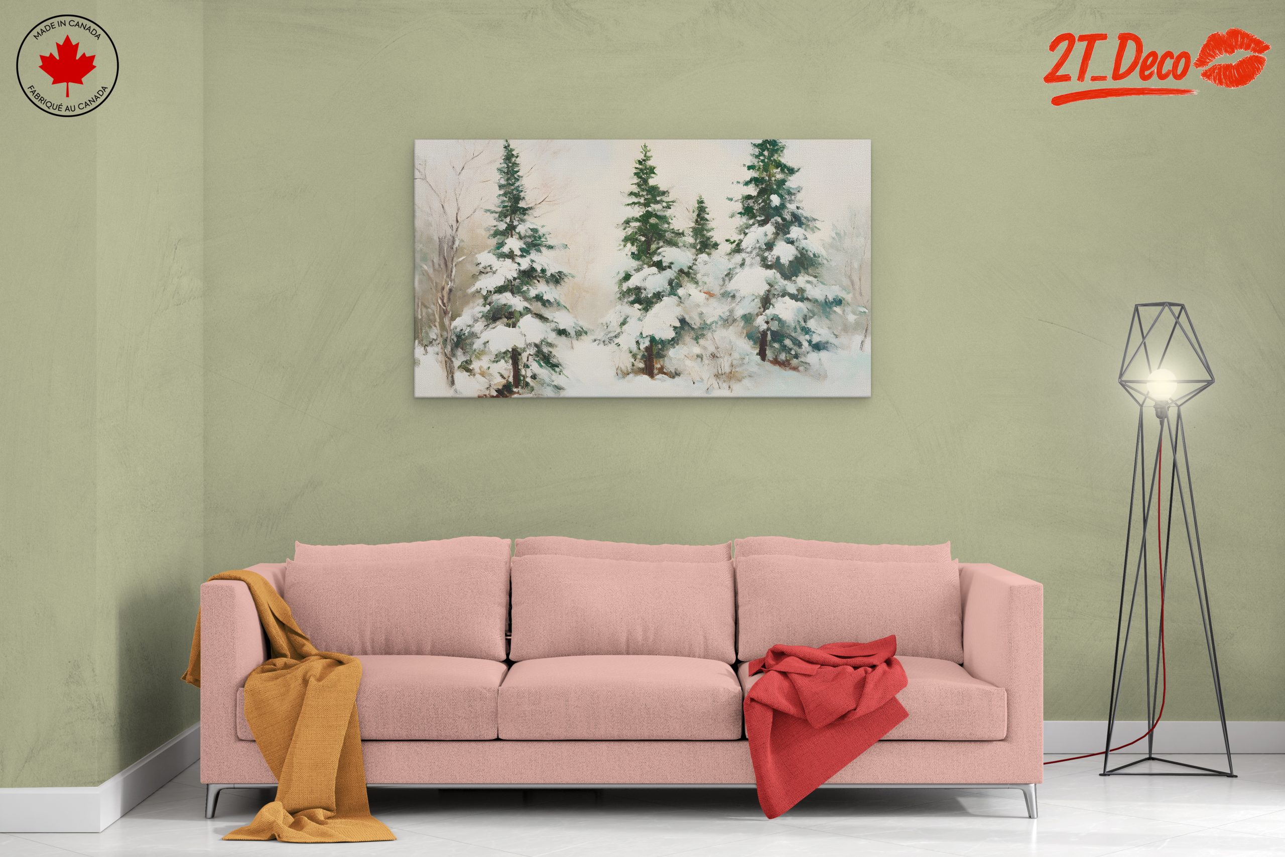 Snowy Winter Landscape with Pine Trees - Image 2