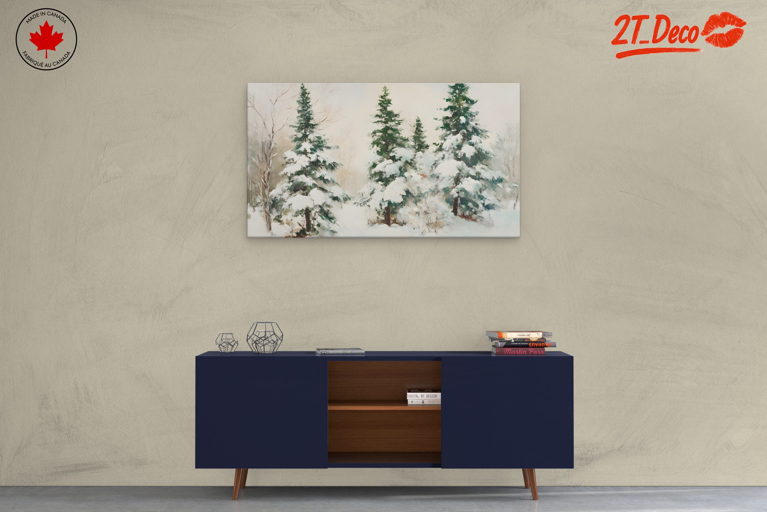 Snowy Winter Landscape with Pine Trees - Image 3