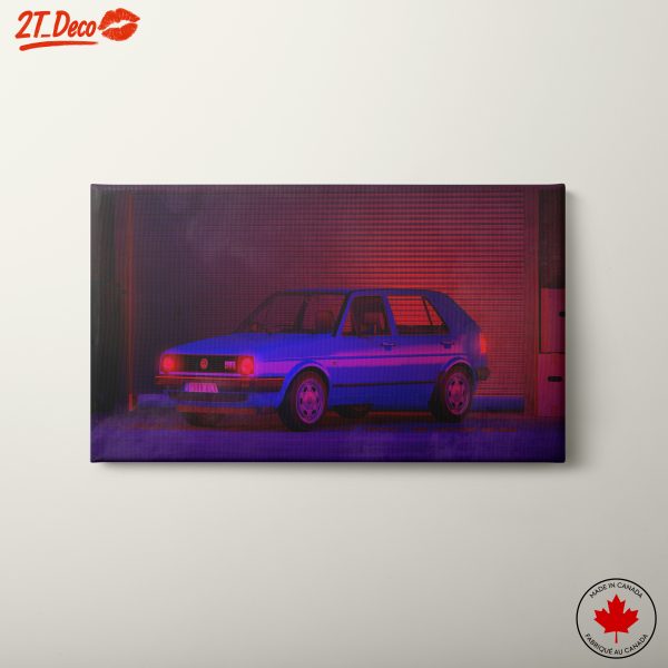 Vintage Volkswagen GTI in Neon Lights