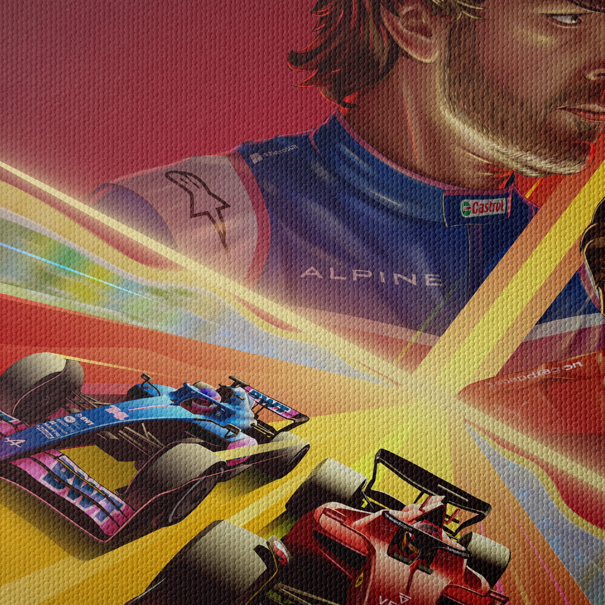 Dynamic Formula 1 Racing Artwork from Barcelona - Image 4