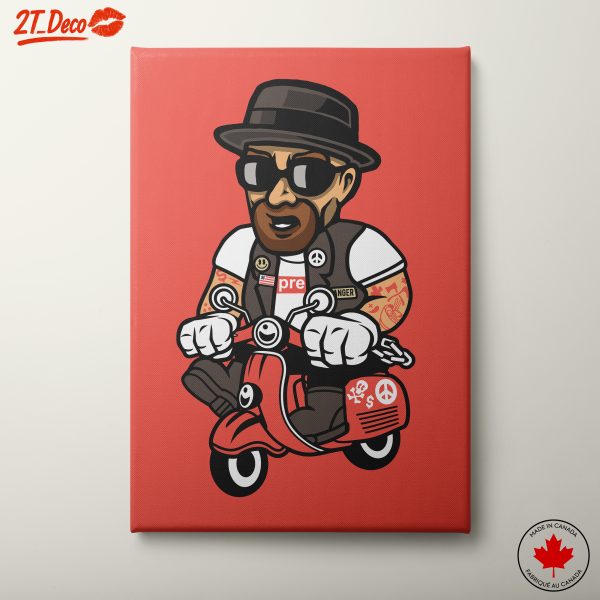 Stylish Character Riding a Scooter