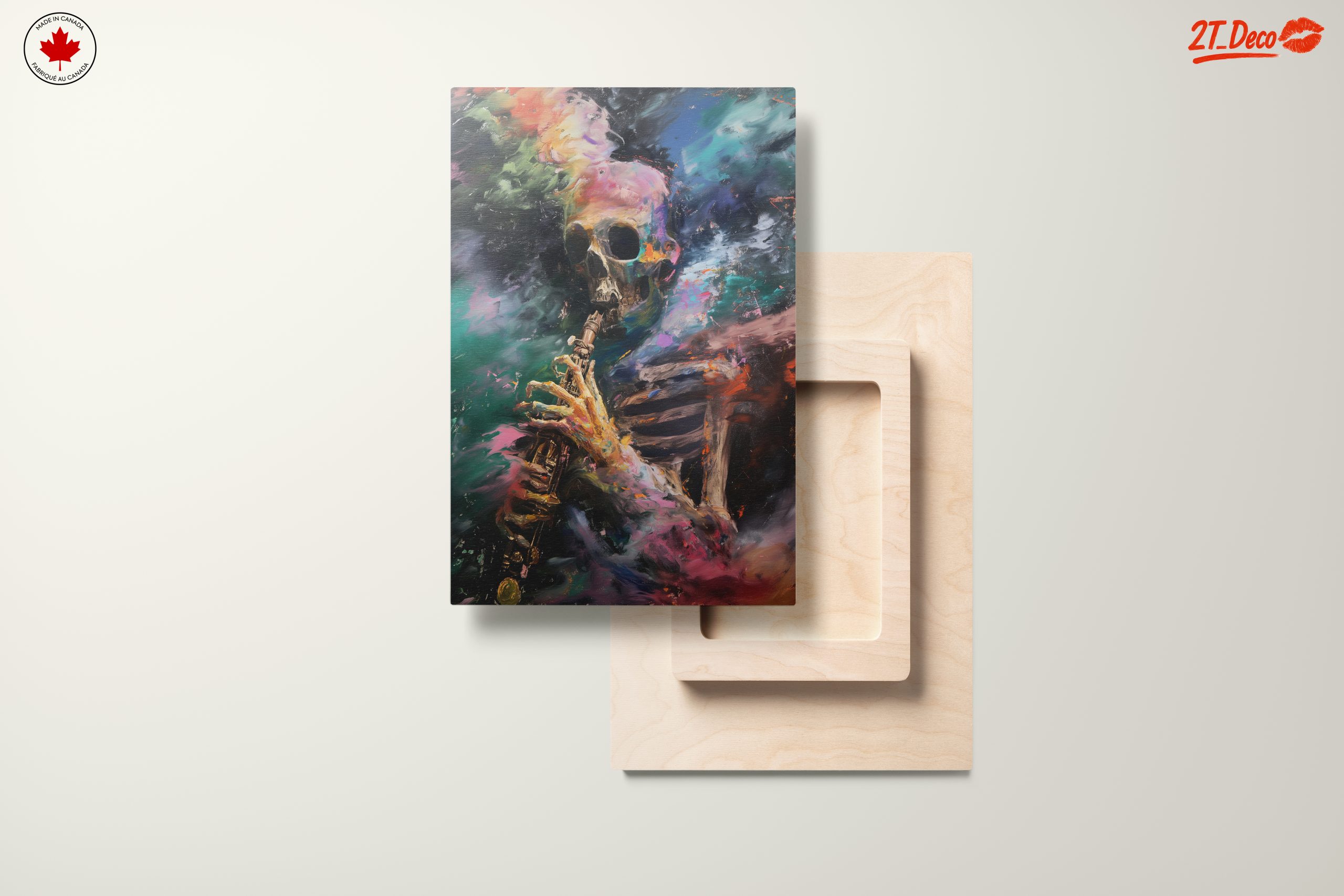 Vibrant Abstract Skull Playing Instrument Art - Image 11