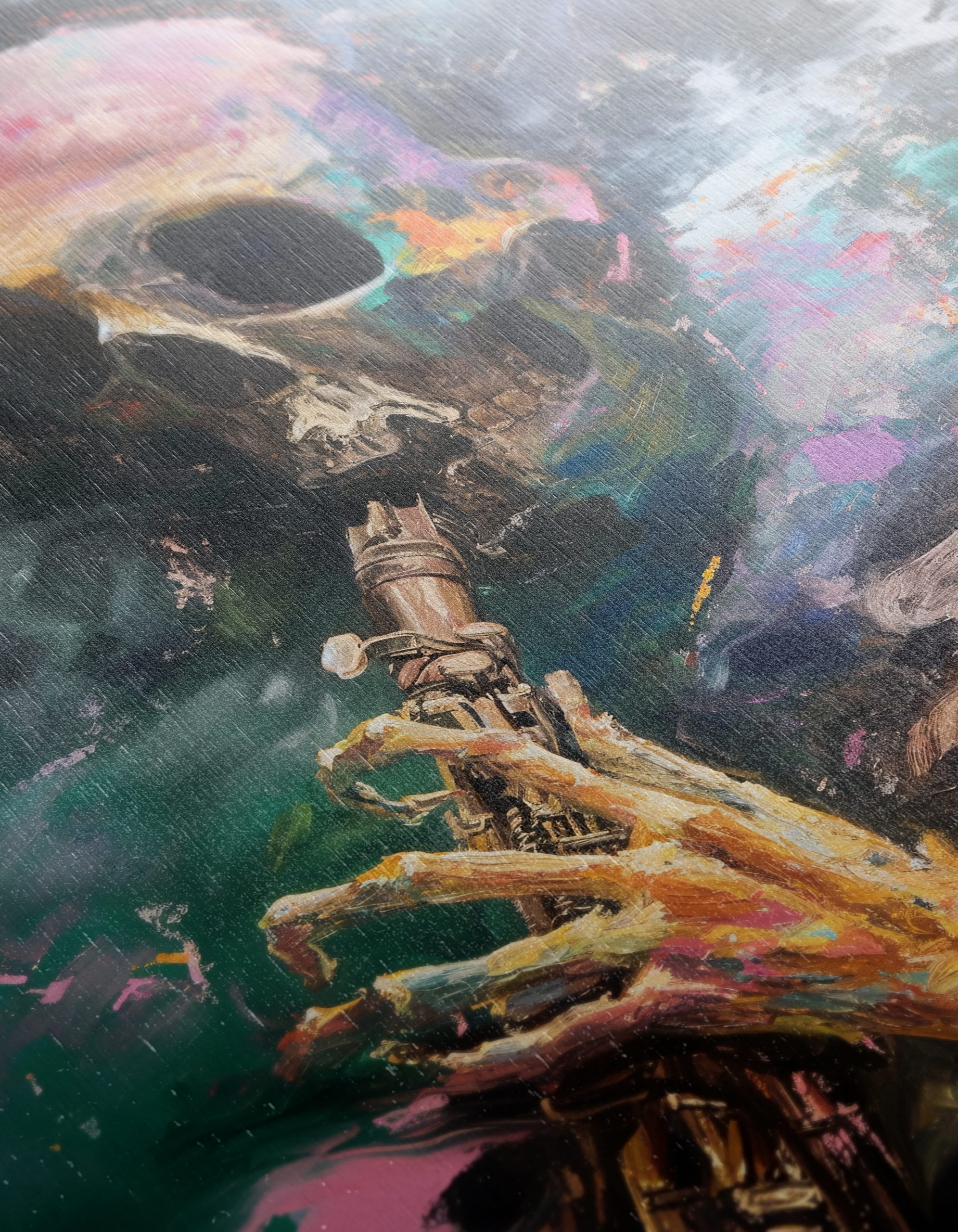 Vibrant Abstract Skull Playing Instrument Art - Image 12